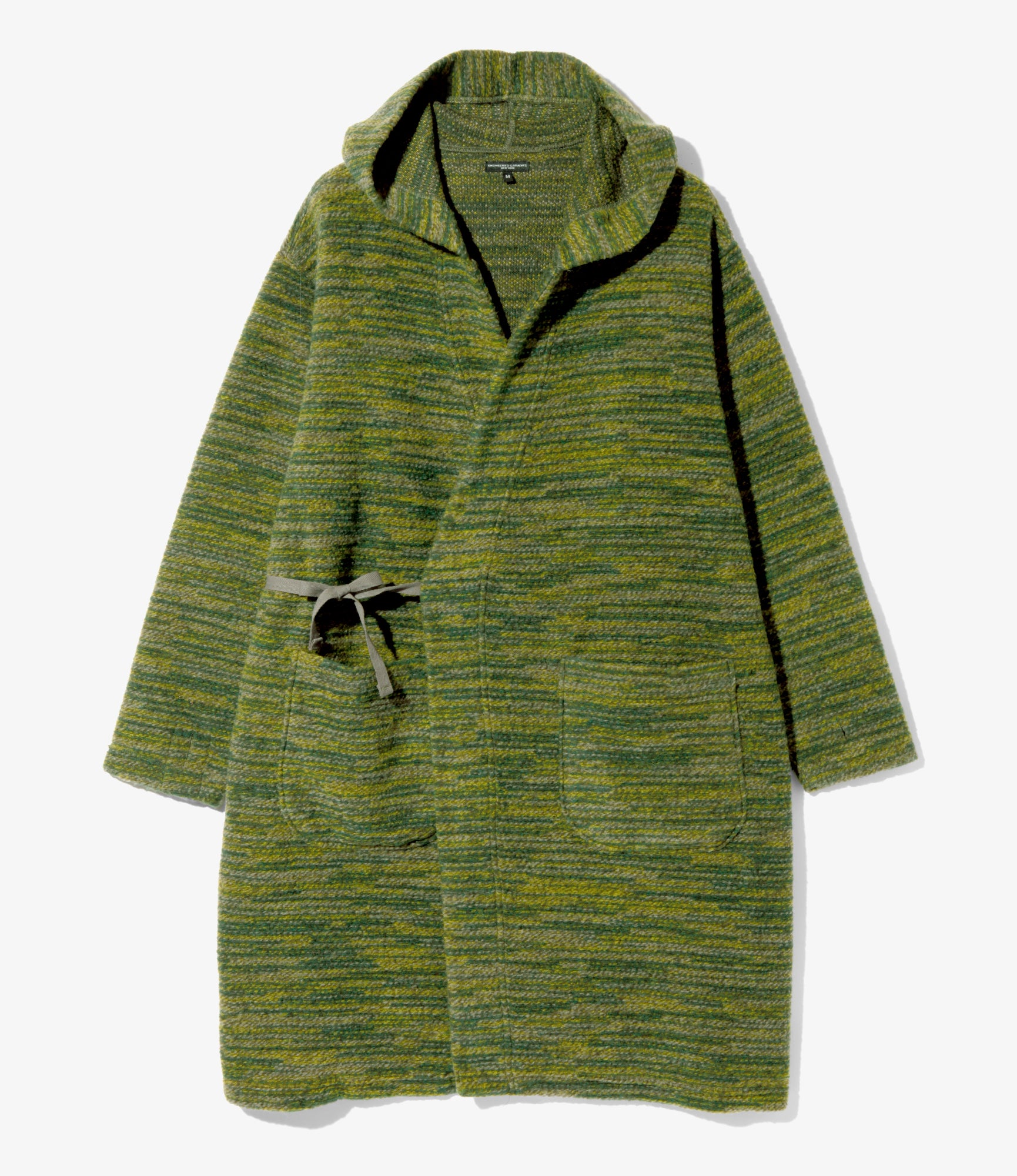 Engineered Garments Knit Robe - Green Poly Wool Melange Knit