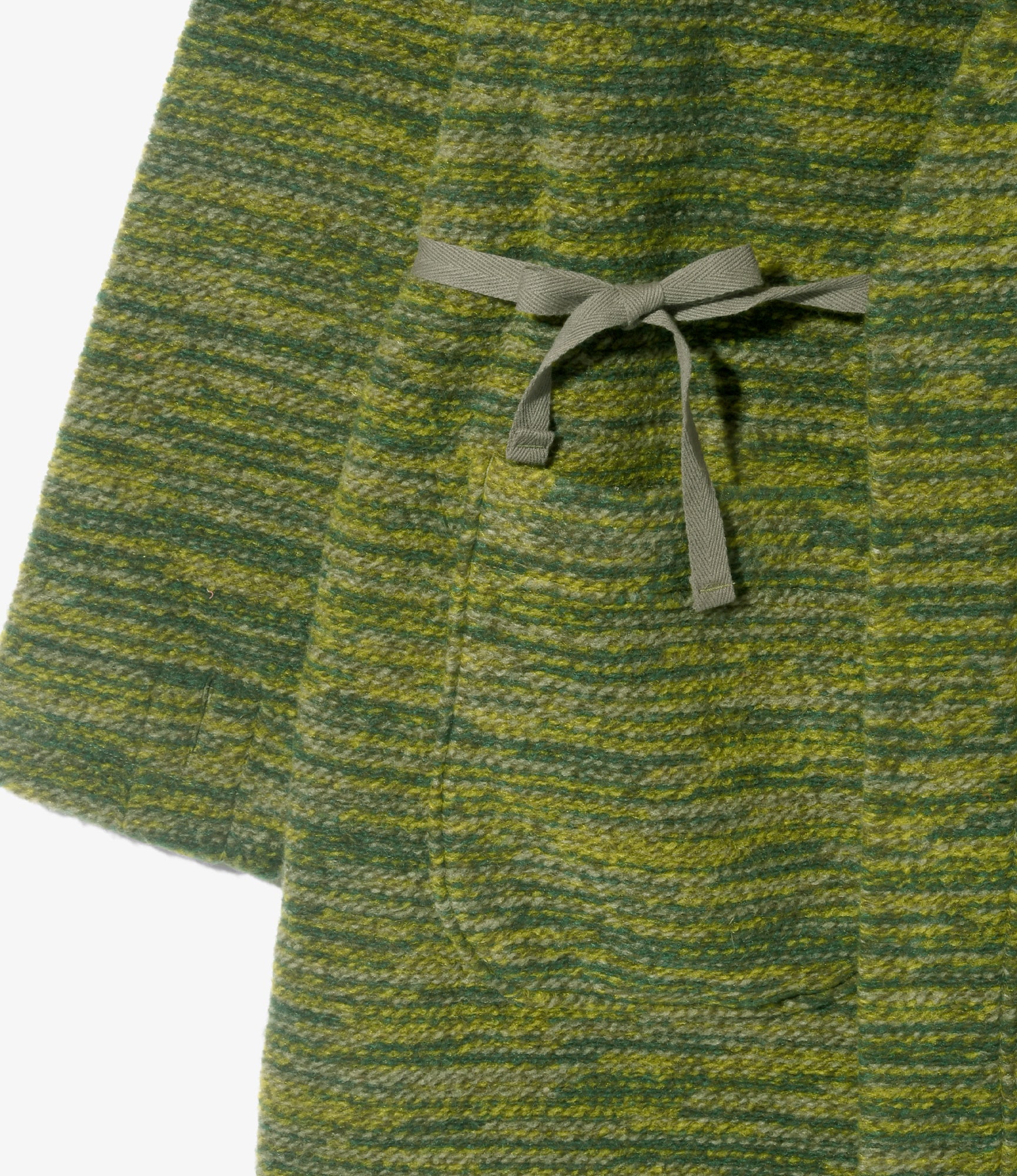 Engineered Garments Knit Robe - Green Poly Wool Melange Knit
