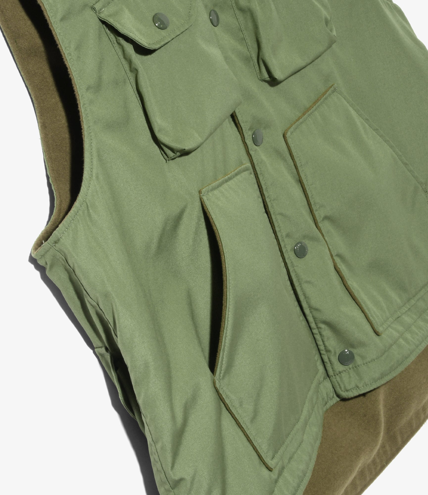 Engineered Garments Field Vest - Olive PC Poplin