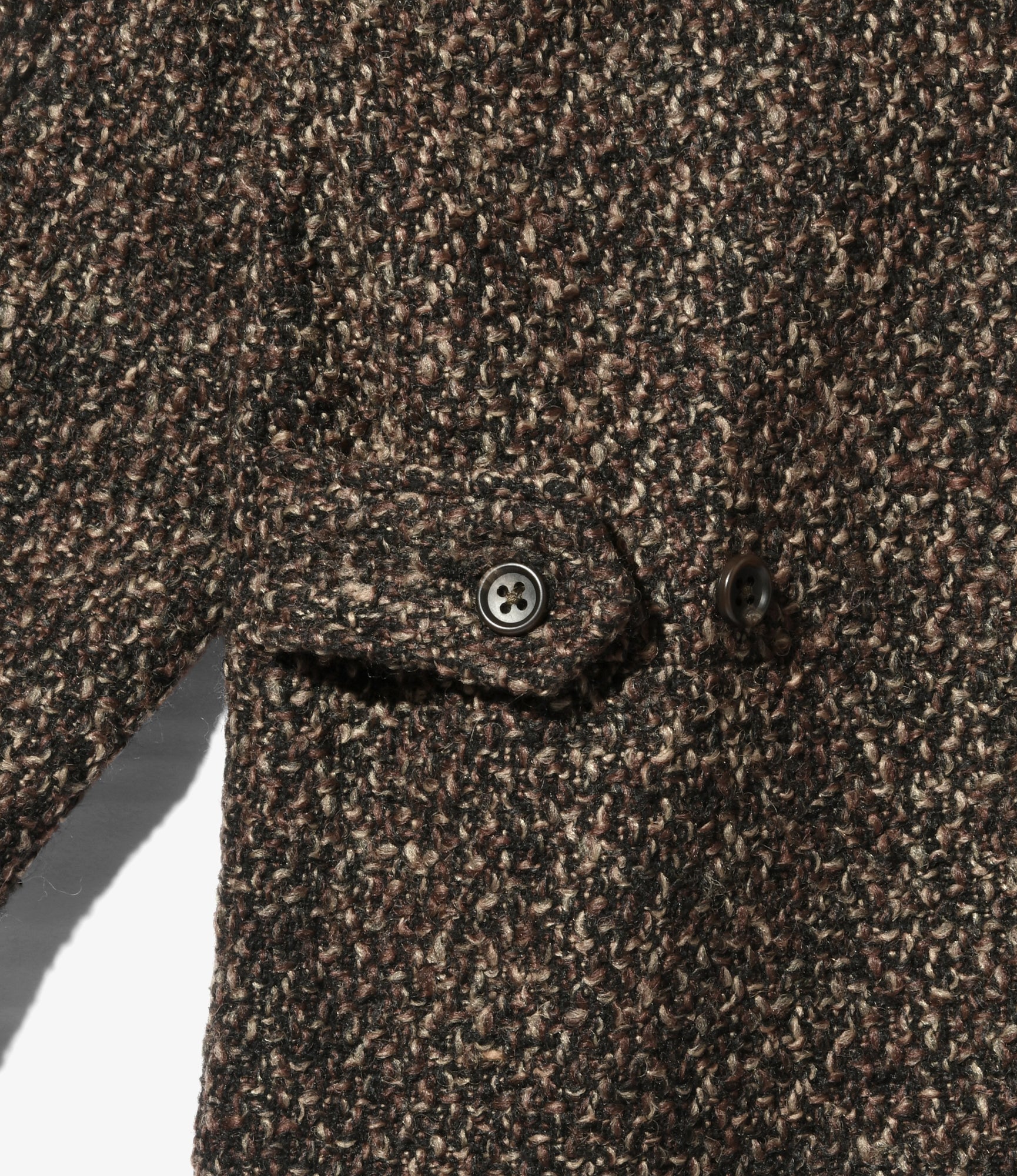 Engineered Garments Loiter Jacket - Dk Brown Polyester Wool - Tweed Boucle