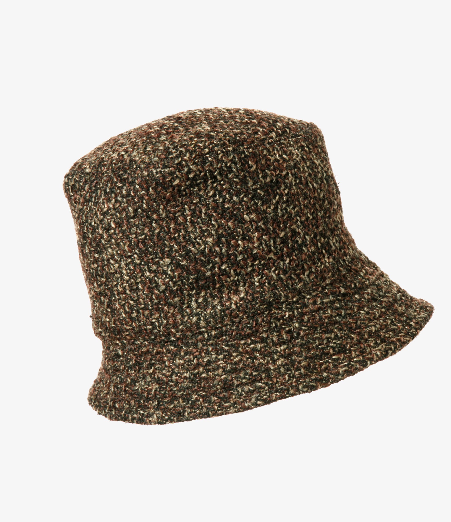 Engineered Garments Bucket Hat - Dk Brown Polyester Wool Tweed Boucle