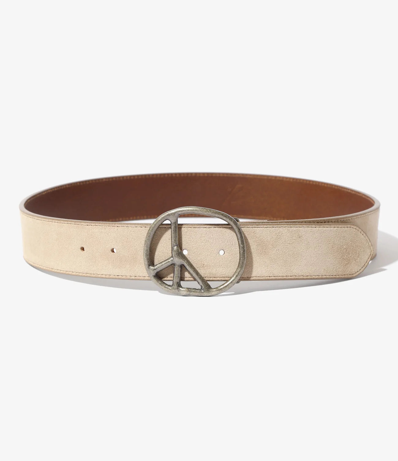 Peace Buckle Belt - Suede Taupe