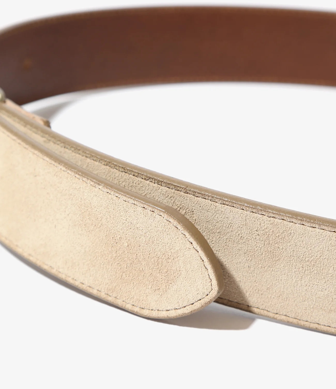 Peace Buckle Belt - Suede Taupe