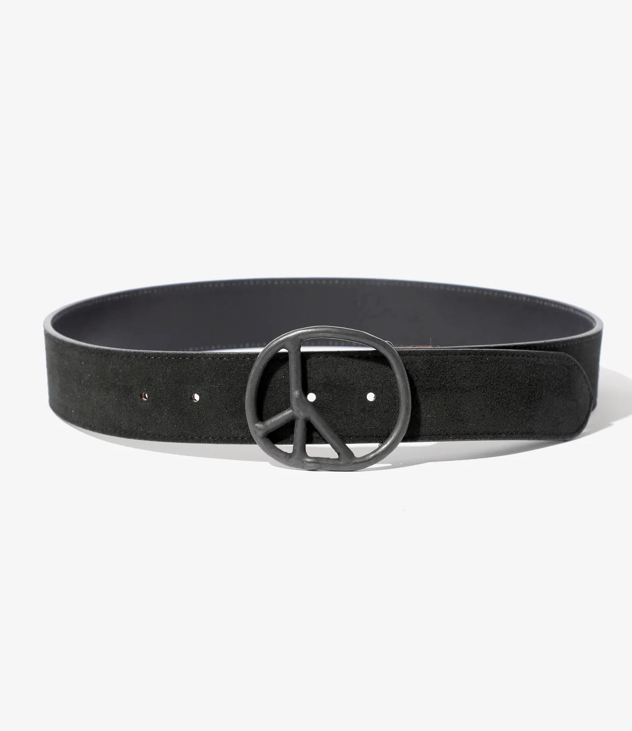 Peace Buckle Belt - Suede Black