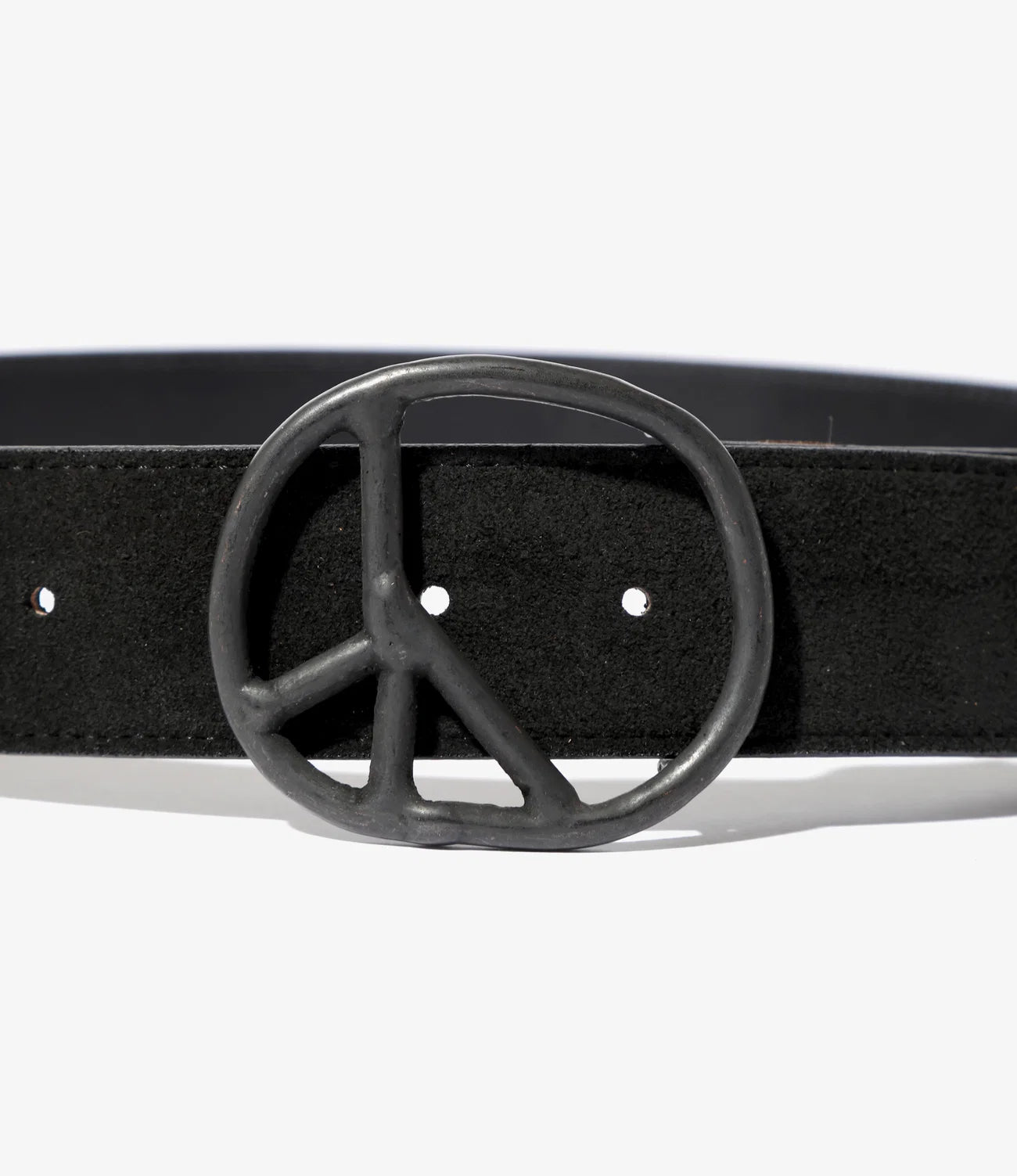 Peace Buckle Belt - Suede Black