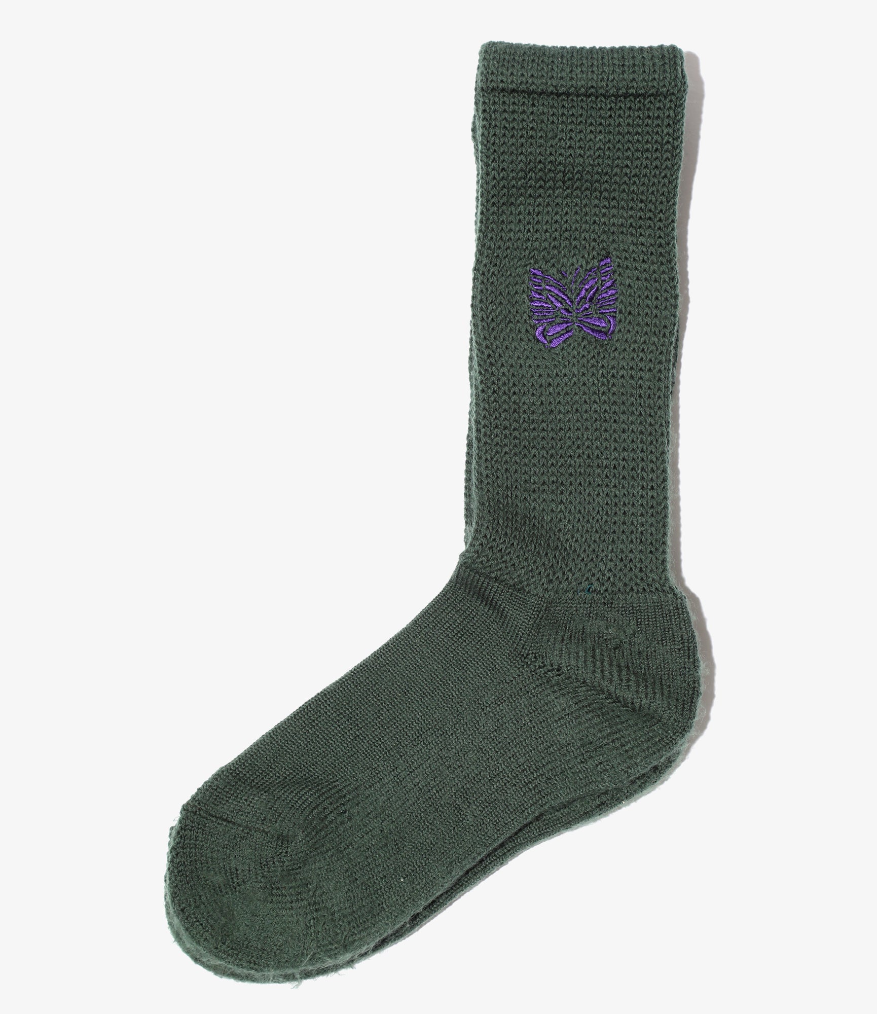 Needles Pile Socks - Merino Wool - Green
