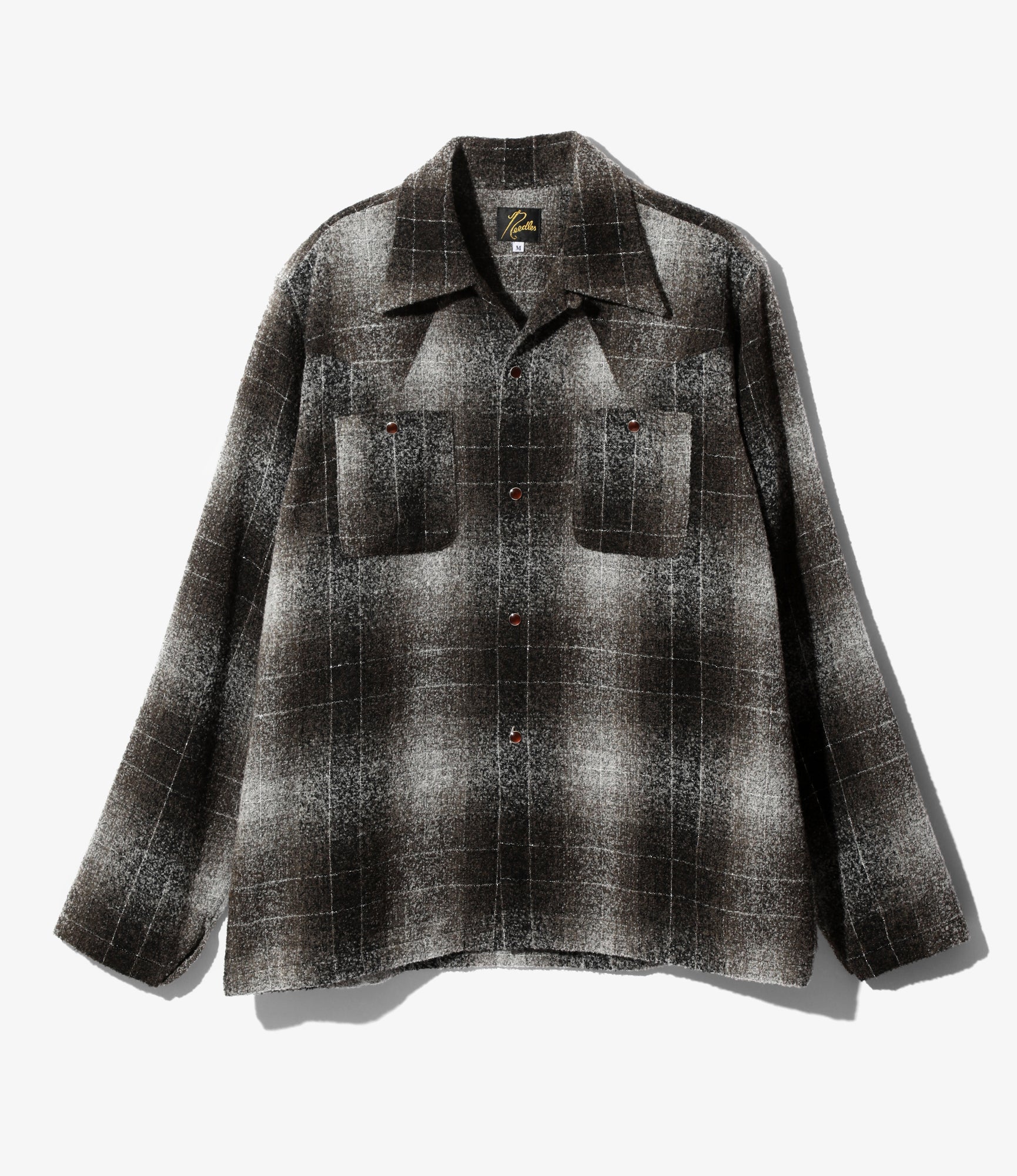 Needles Cowboy One-Up Shirt - W/N/PE Ombre Plaid - Brown