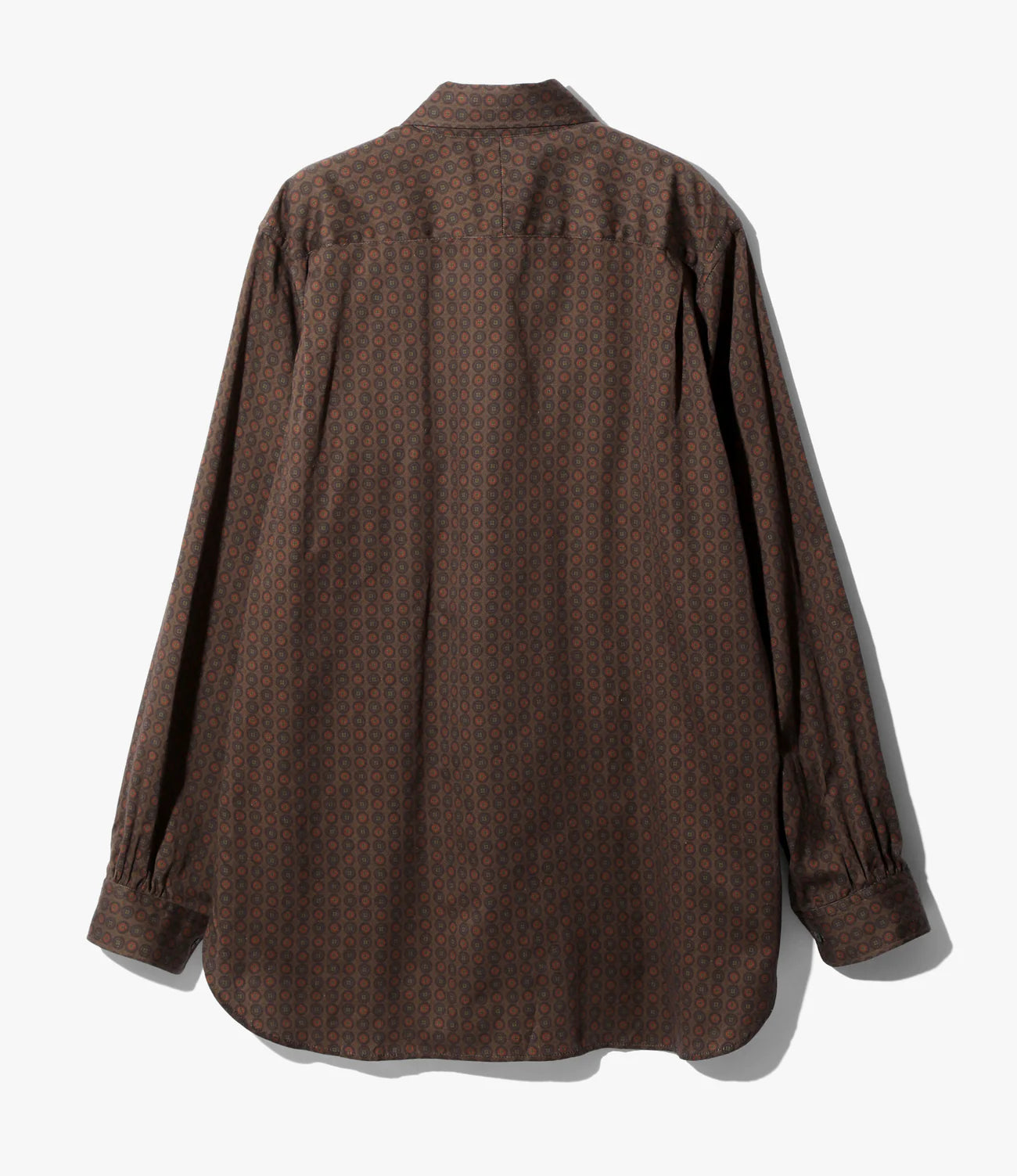 Needles Pinhole Regular Collar EDW Shirt - Cotton Sateen / Printed - Brown/Fine Pattern