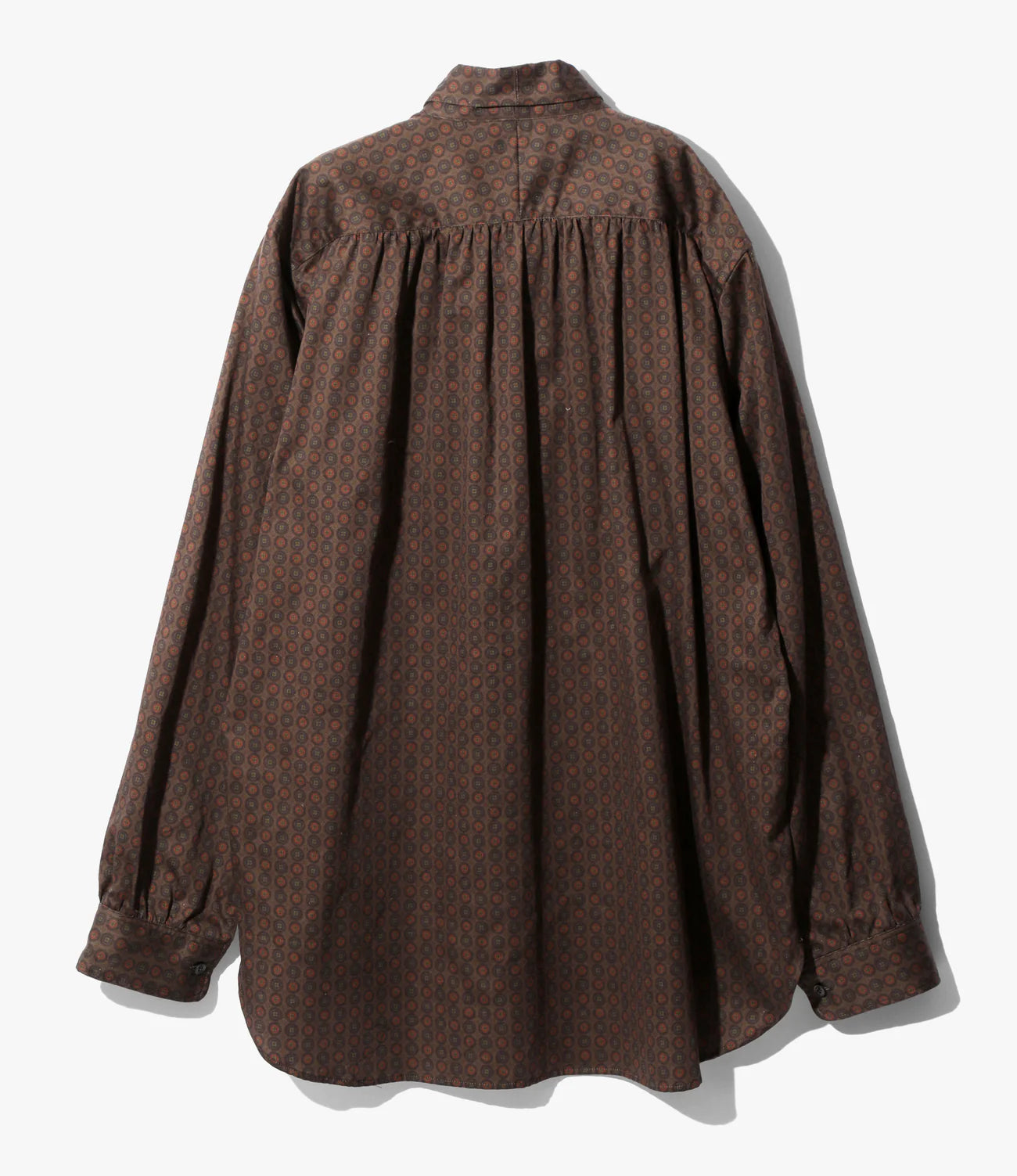 Needles Ascot Collar EDW Shirt - Cotton Sateen / Printed - Brown/Fine Pattern