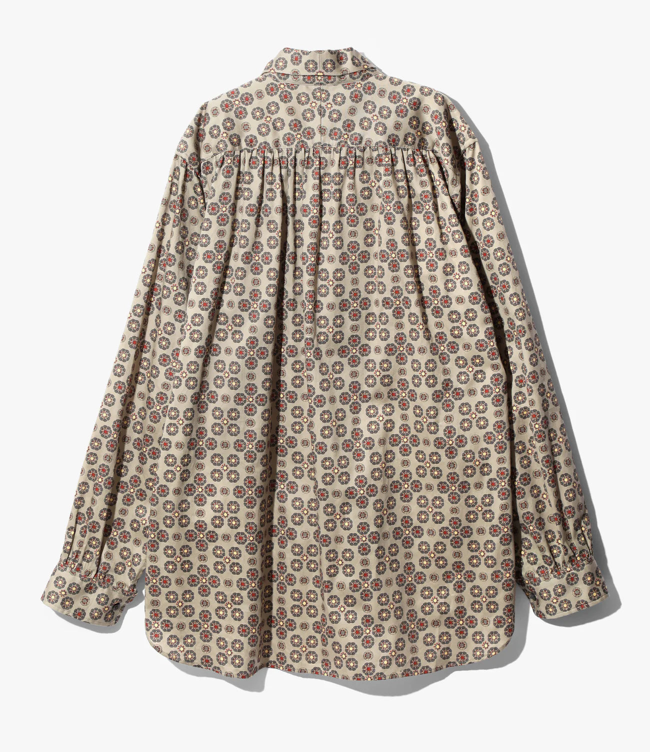 Needles Ascot Collar EDW Shirt - Cotton Sateen/Printed - Taupe/Fine Pattern