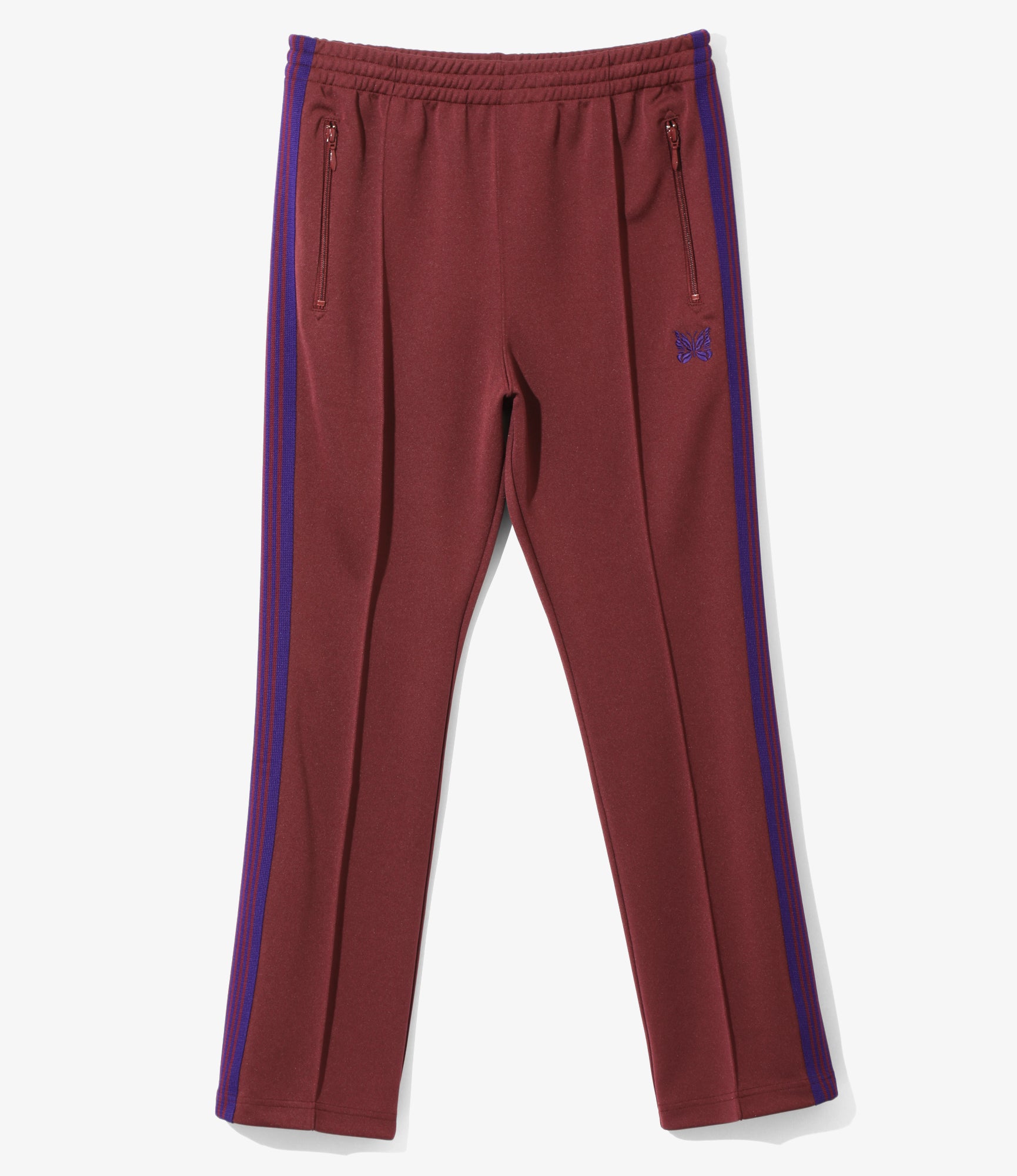 Needles Narrow Track Pant - Poly Smooth - Wine | Nepenthes