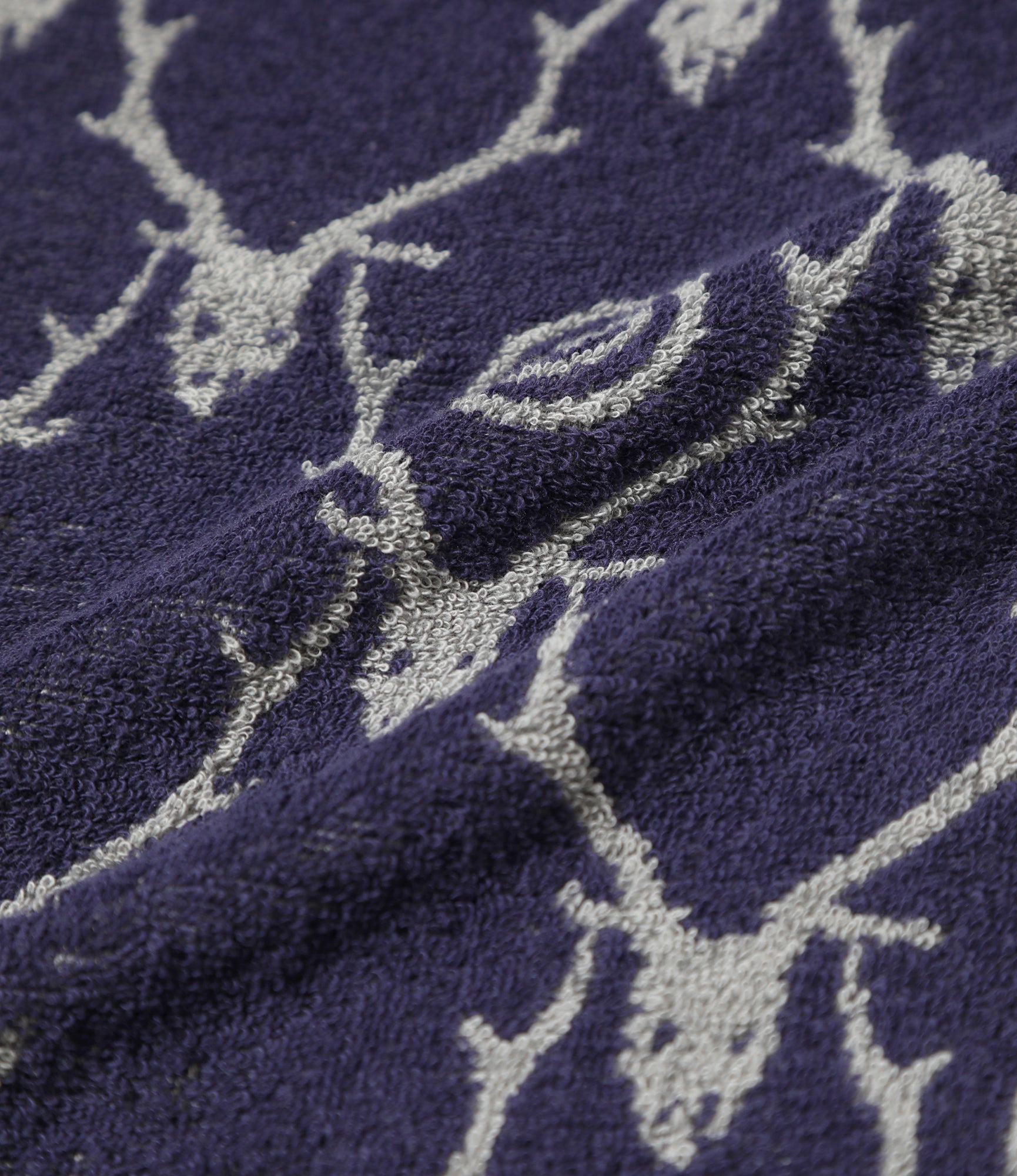 South2 West8 Bath Towel - Cotton Pile Jq. / Skull&Target - Grey/Purple