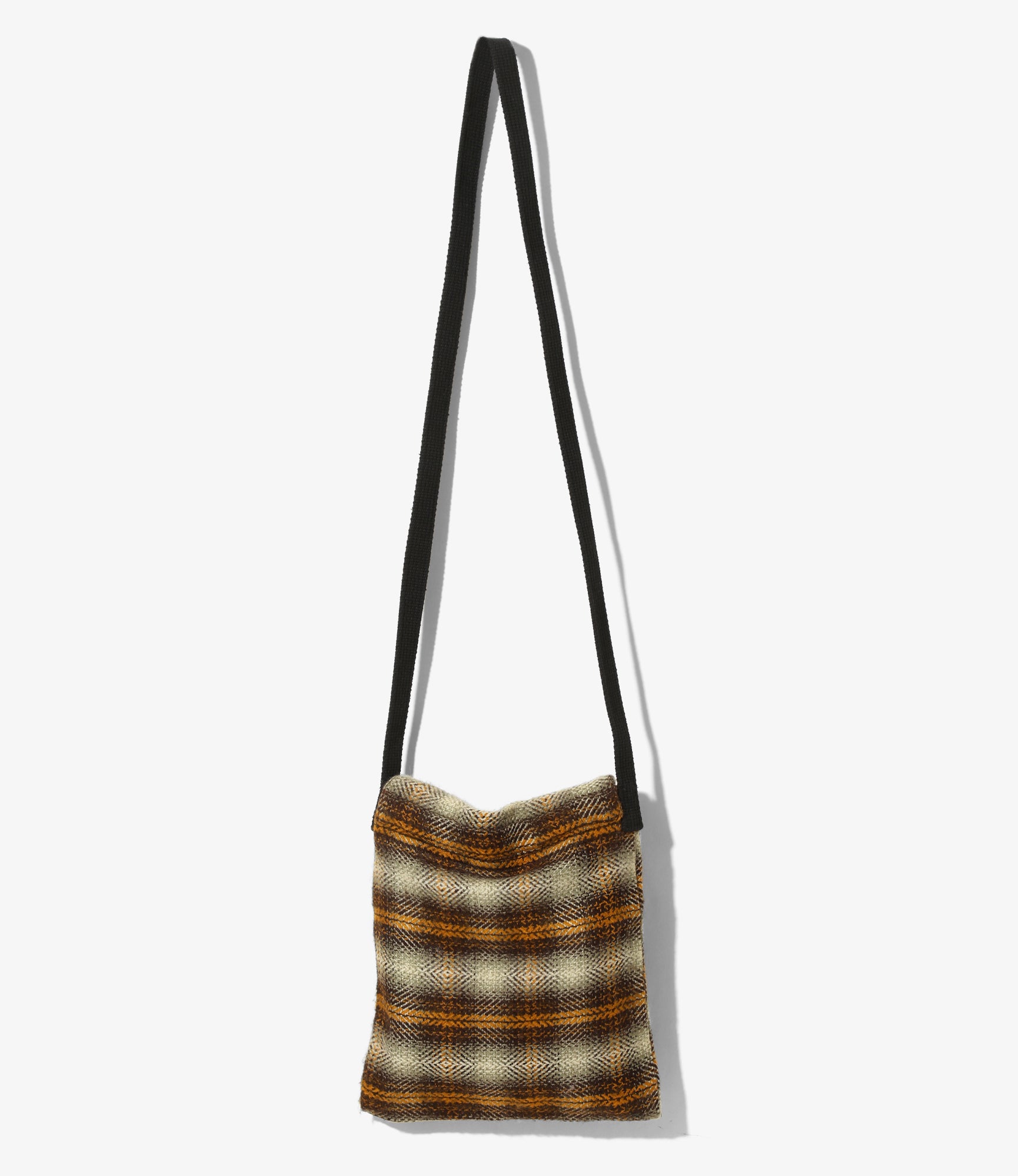 South2 West8 String Bag - Acrylic Plaid - Yellow/Brown