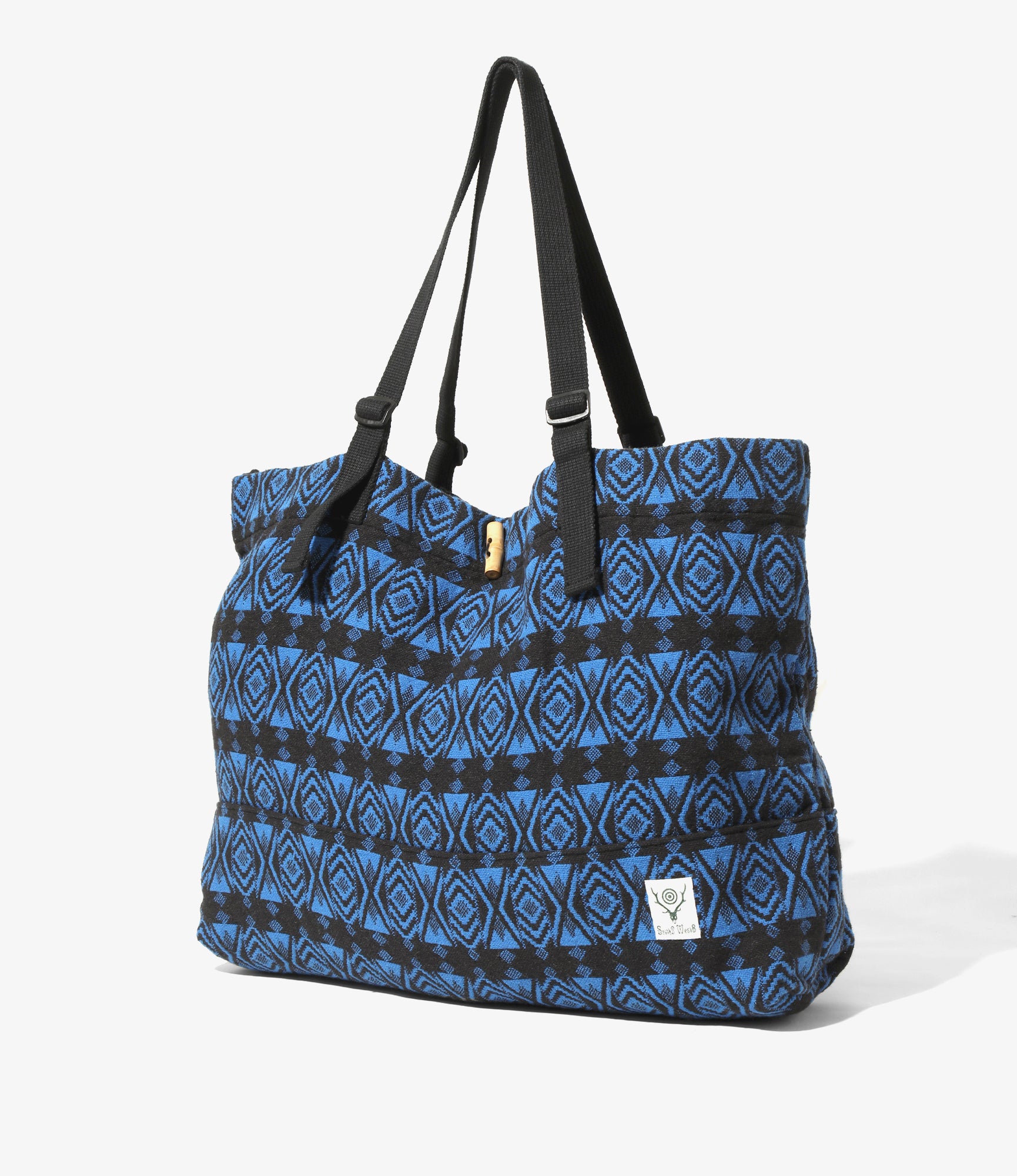 South2 West8 Canal Park Tote - Cotton Dobby / Native Pattern - Blue/Black