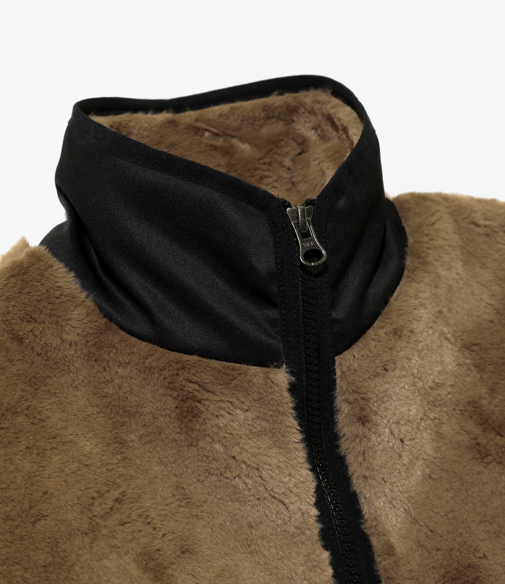 South2 West8 Piping Jacket - Micro Fur - Brown