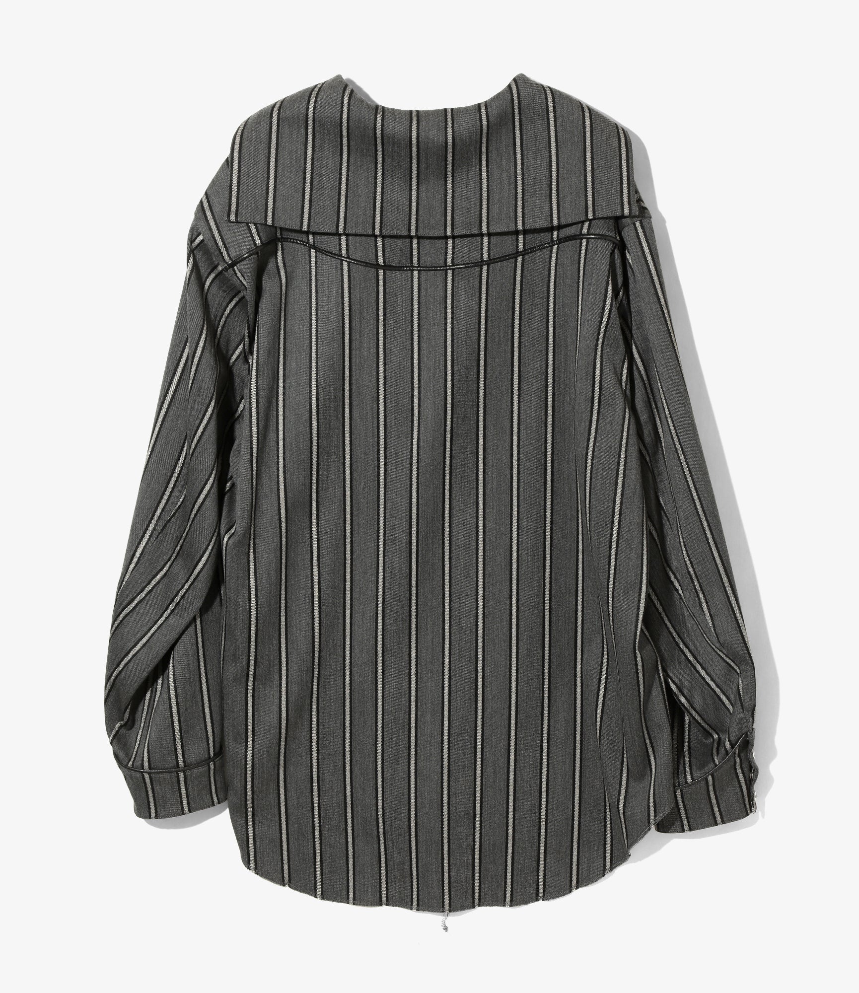 AIE SW Shirt - W/R/PE/PU Stripe Twill - Charcoal