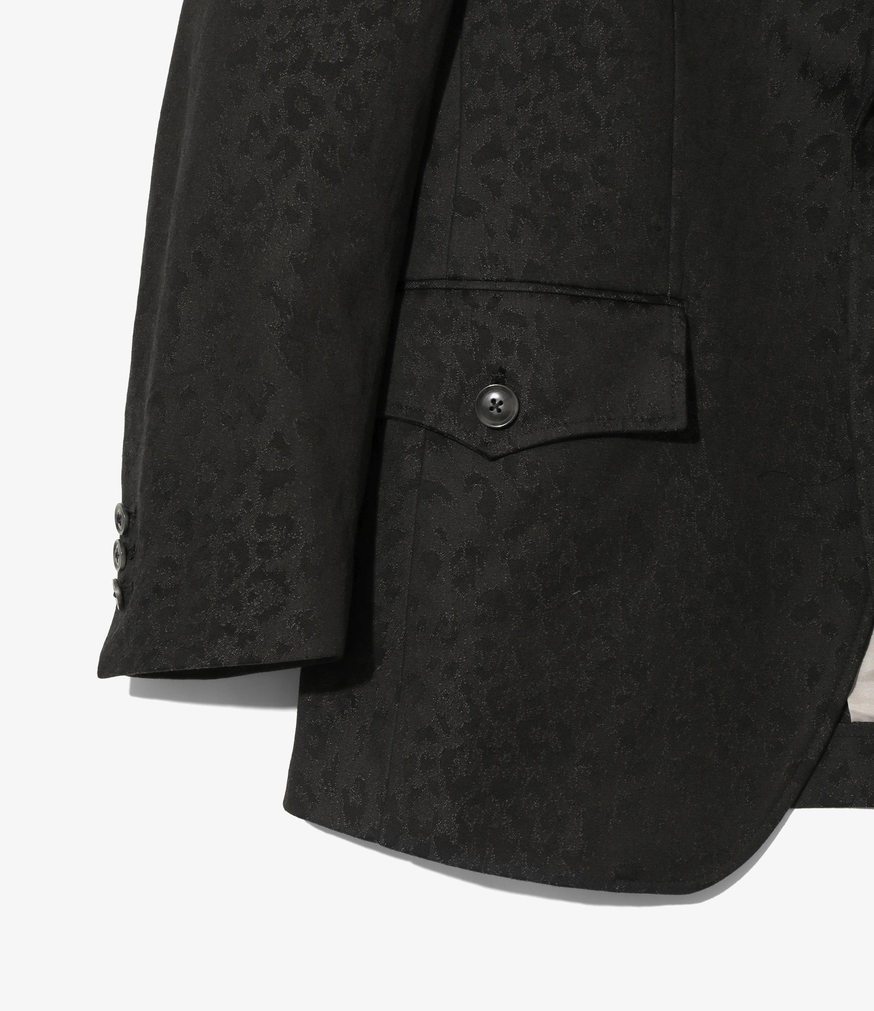 2B Jacket – Black Leopard Print Jacquard Cotton