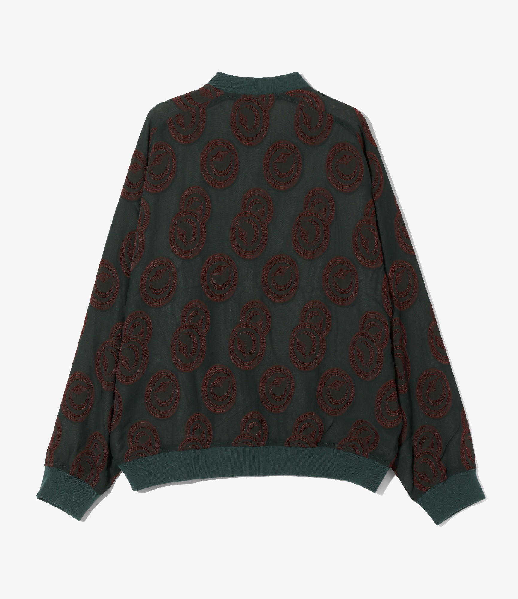 BB Jacket – Green/Bordeaux Ring Cut Jacquard Rayon