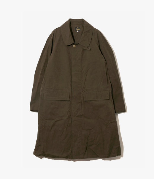 Bal Collar Coat – Brown Waxed Cloth | Needles | Nepenthes London
