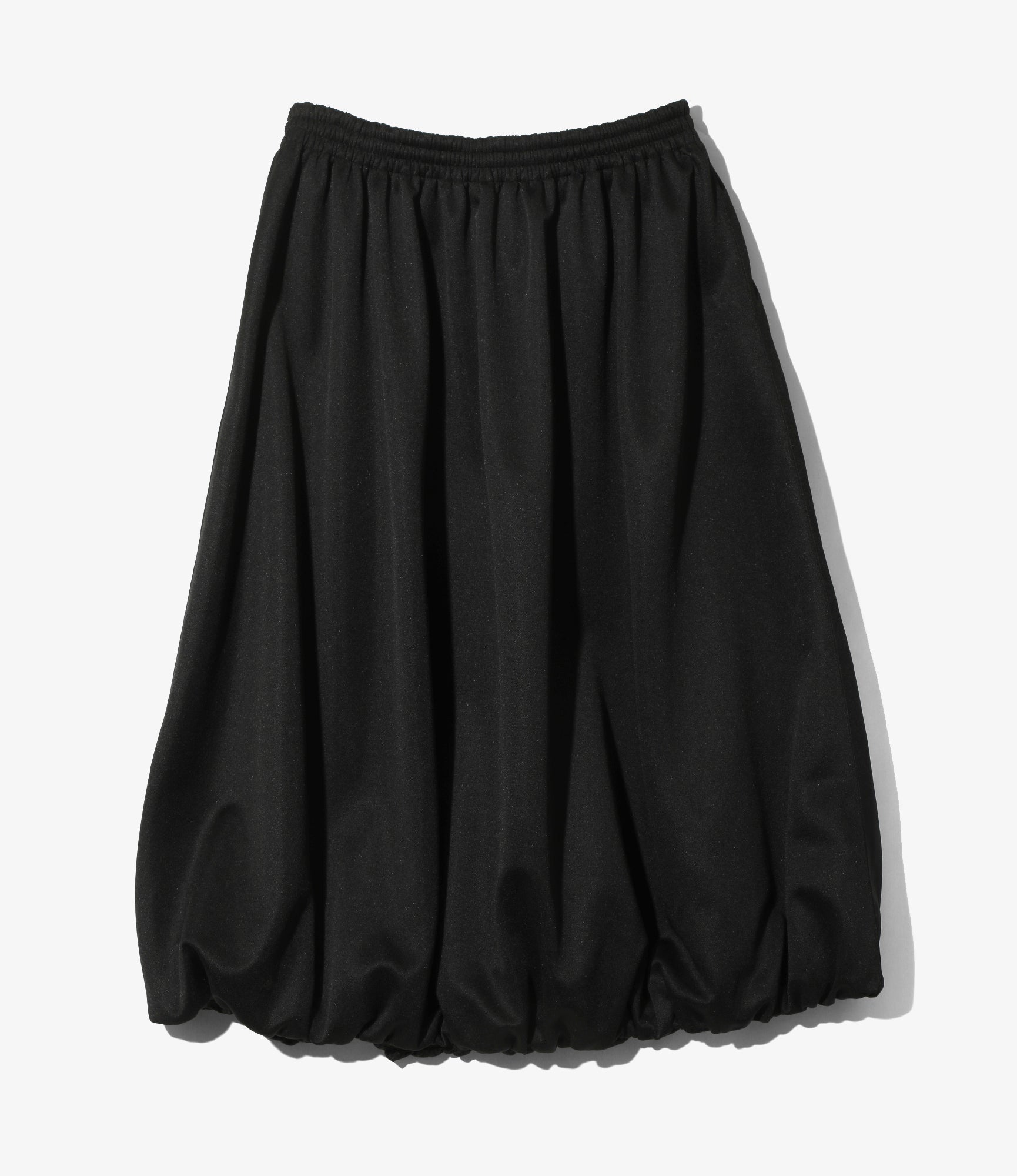 Balloon Track Skirt – Black Smooth Polyester