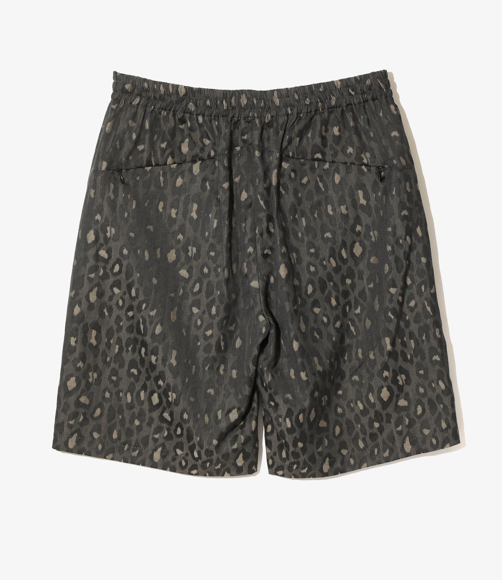 Basketball Short – Black Leopard Print Jacquard Cloth