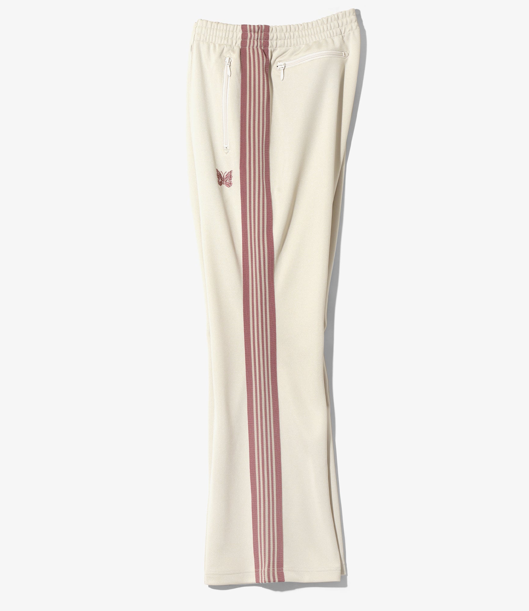 Boot-Cut Track Pant – Ivory Smooth Polyester