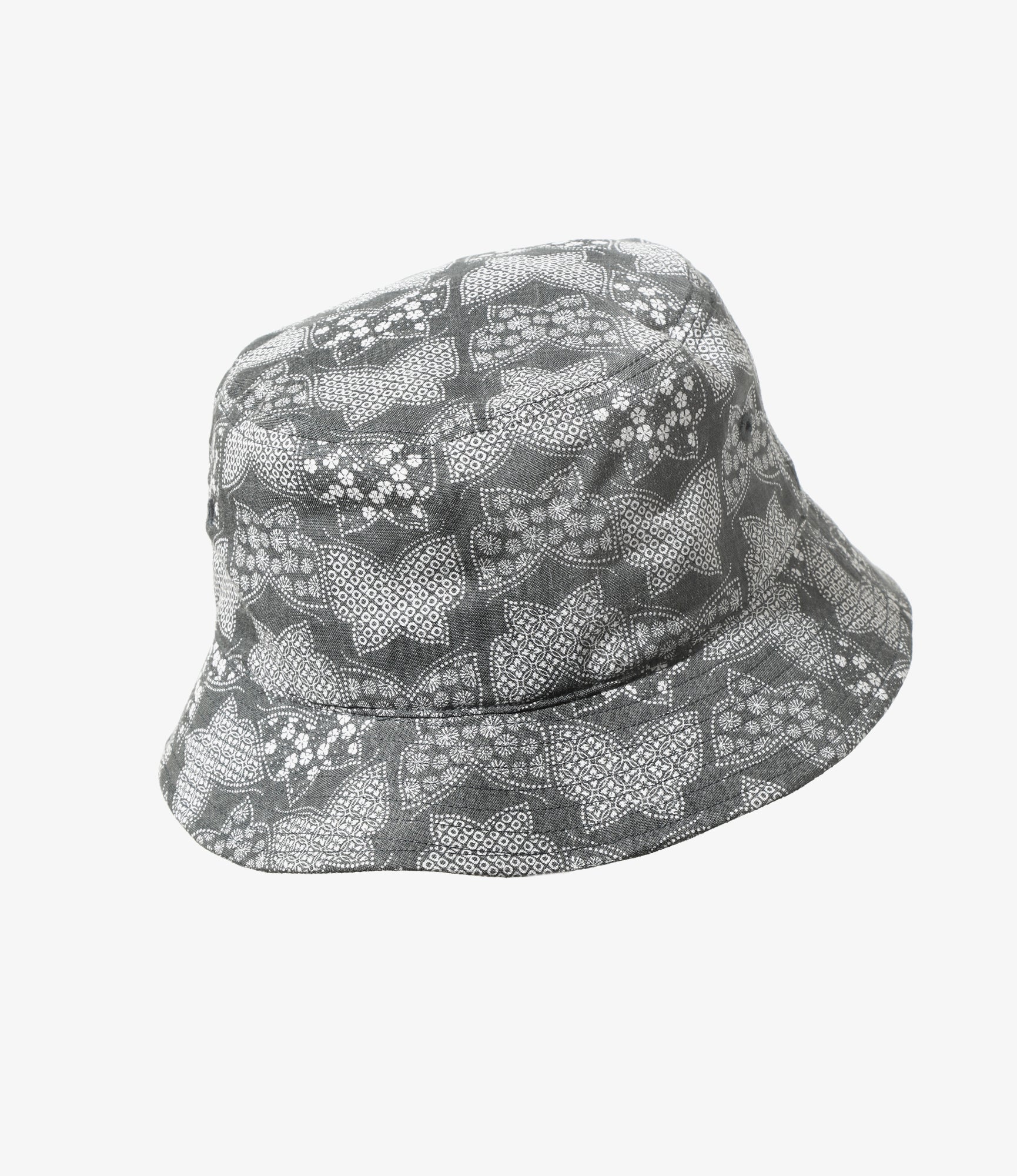 Bucket Hat – Charcoal Papillon Komon Print