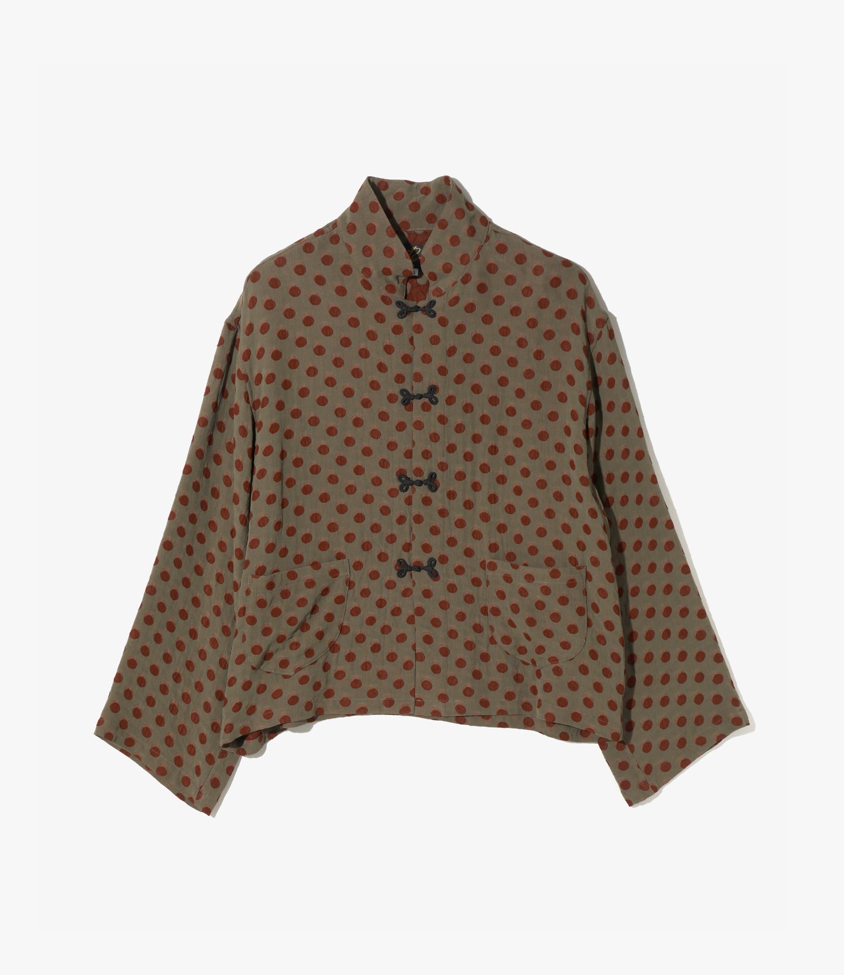 China Shirt – Brown Polka Dot Jacquard