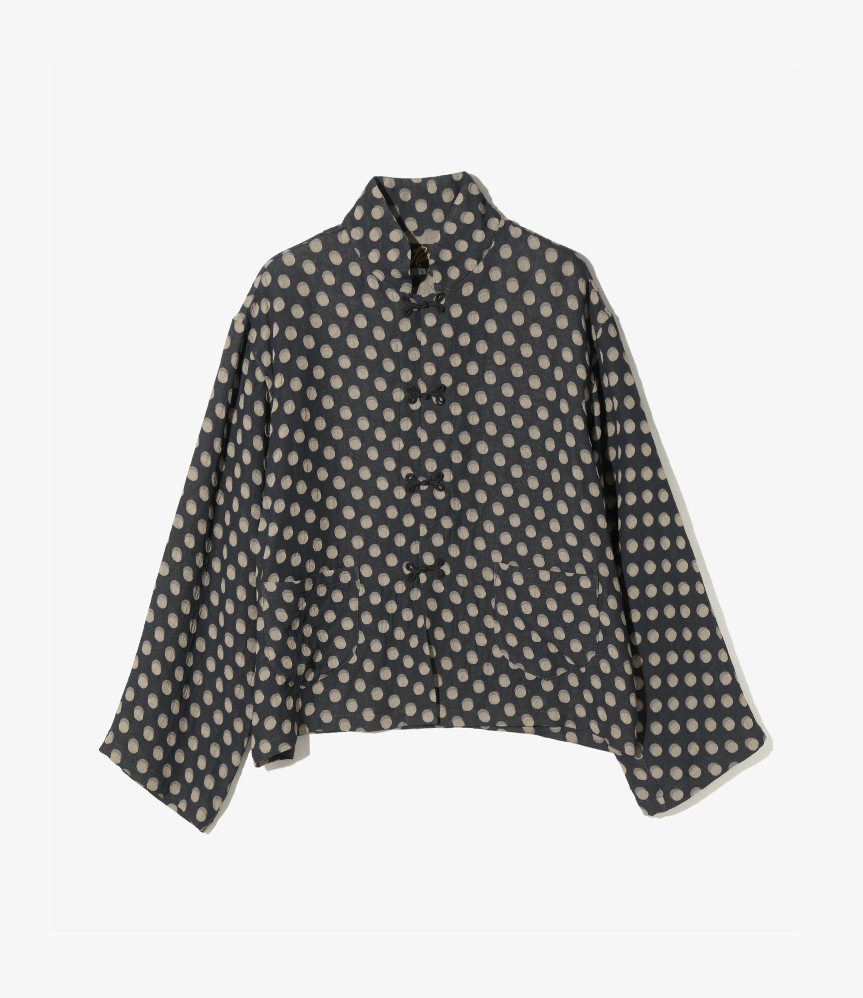 China Shirt – Navy Polka Dot Jacquard