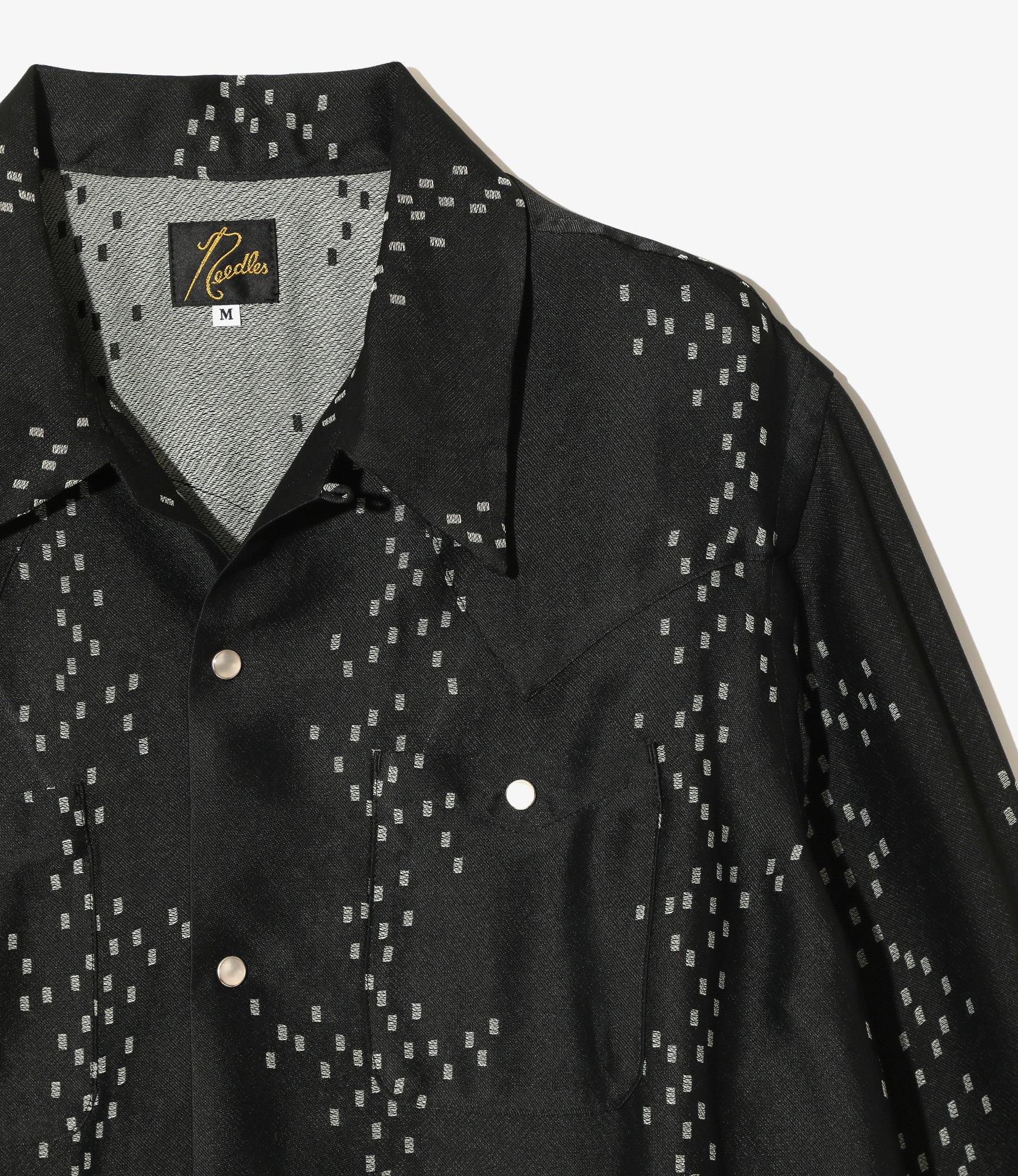 Cowboy One-Up Shirt – Black Square Dot Jacquard Rayon