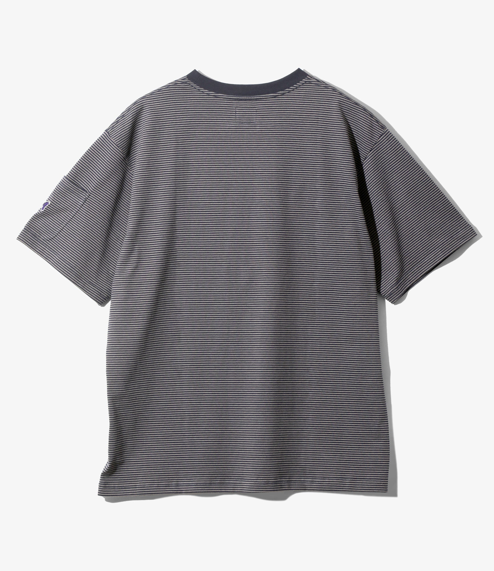 Crew Neck T-Shirt – Navy/Mocha Stripe Jersey