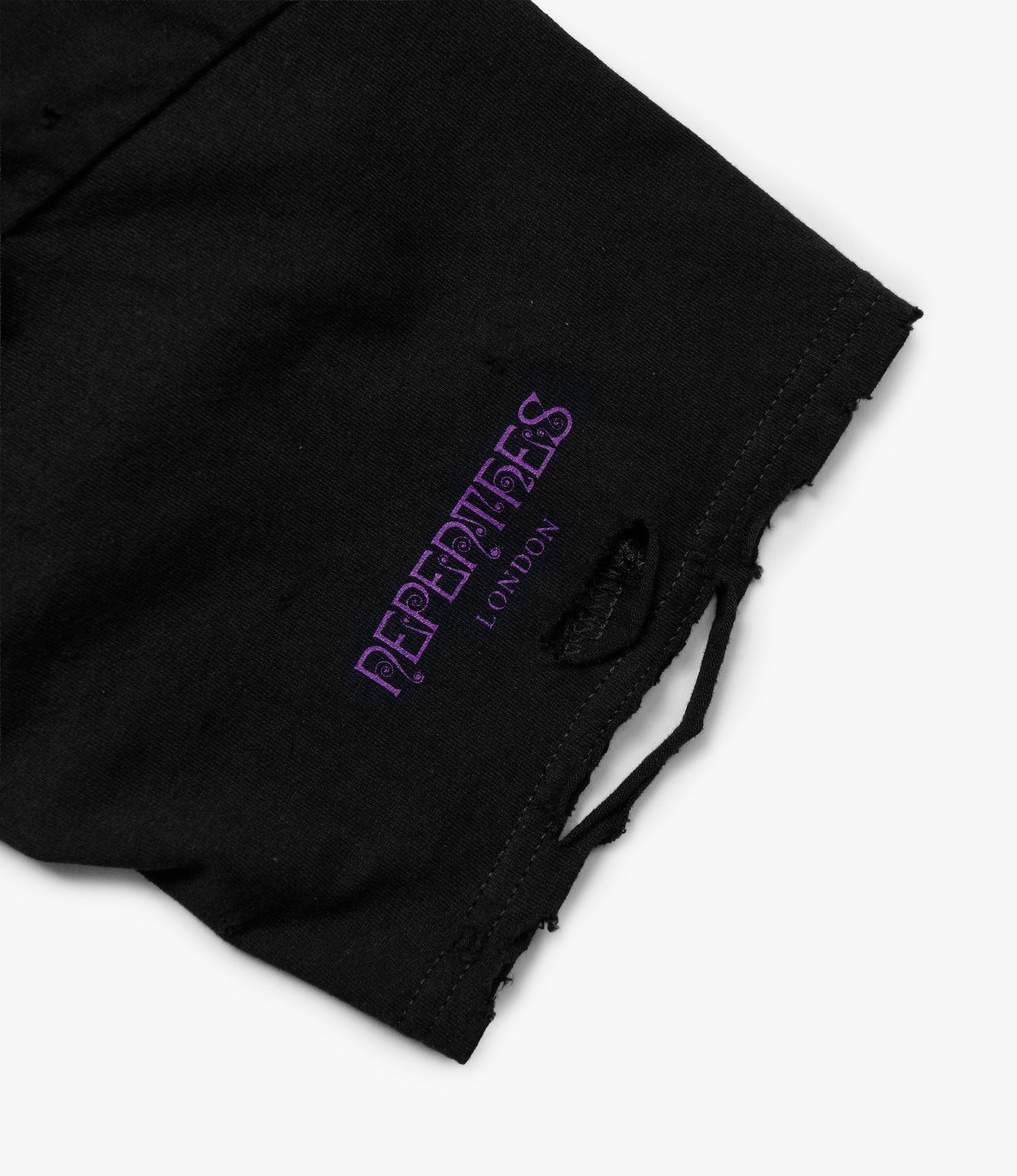 Deconstructed Pin T-Shirt – Black 'UK Papillon' Print