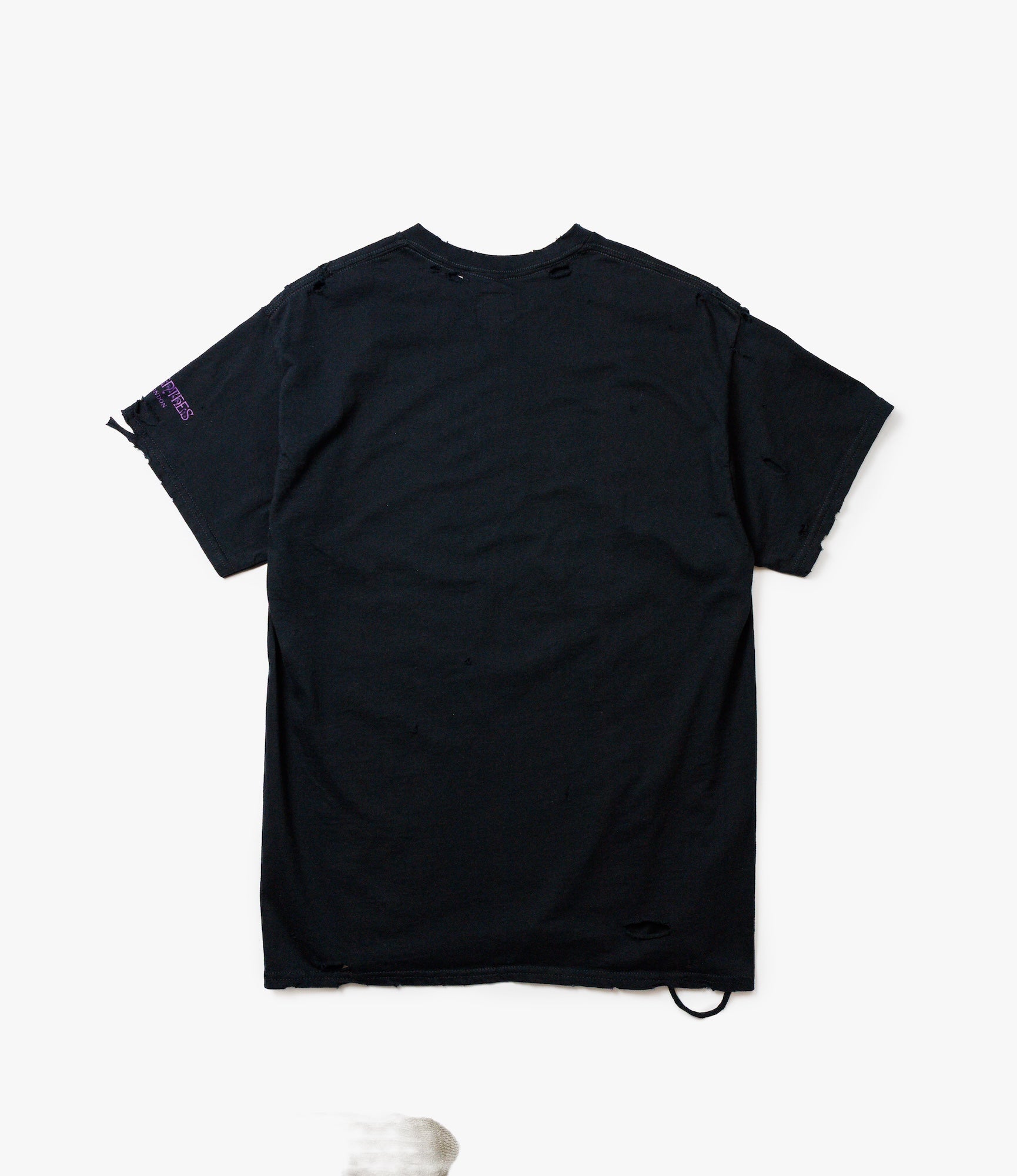 Deconstructed Pin T-Shirt – Black 'UK Papillon' Print