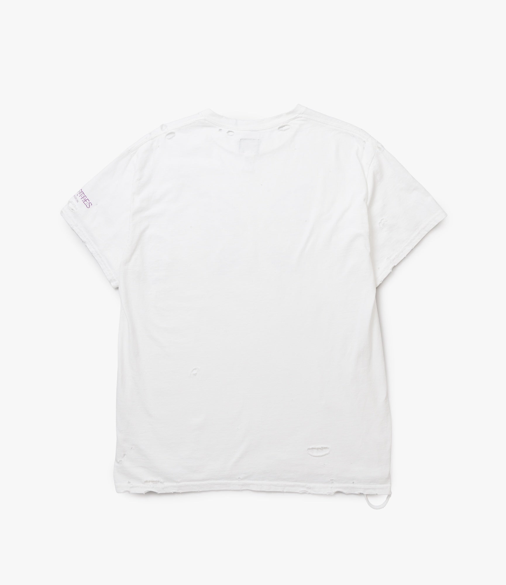 Deconstructed Pin T-Shirt – White 'UK Papillon' Print