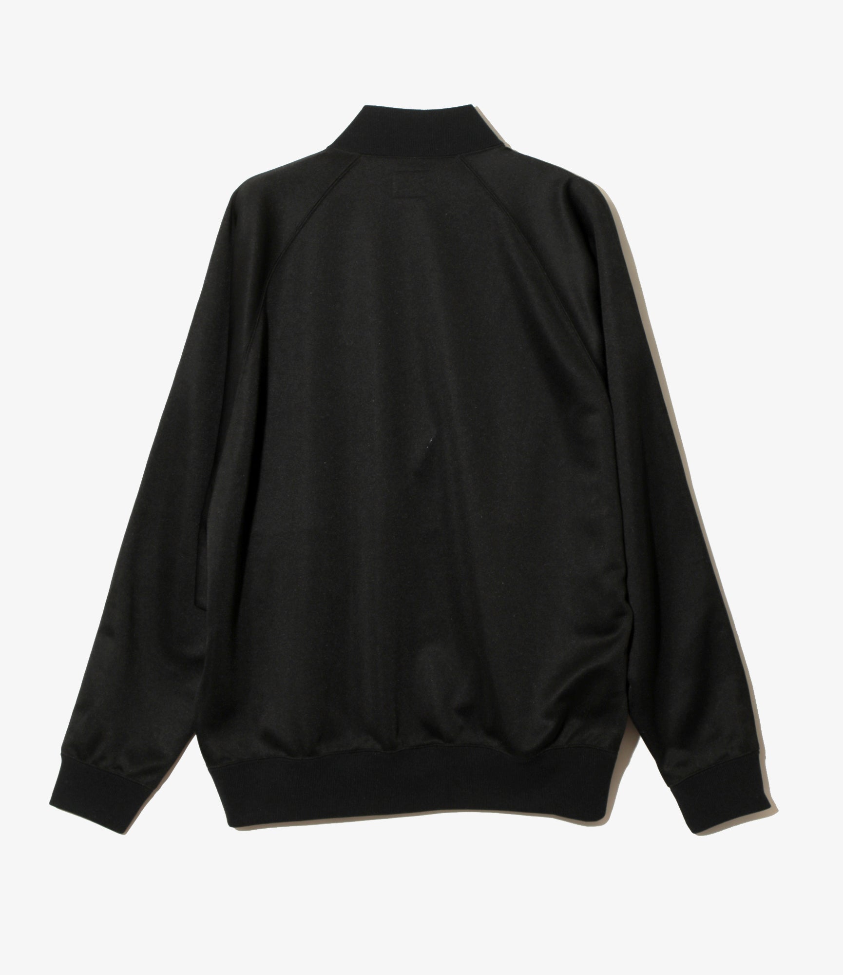 Dolman Sleeve Track Jacket – Black Smooth Polyester