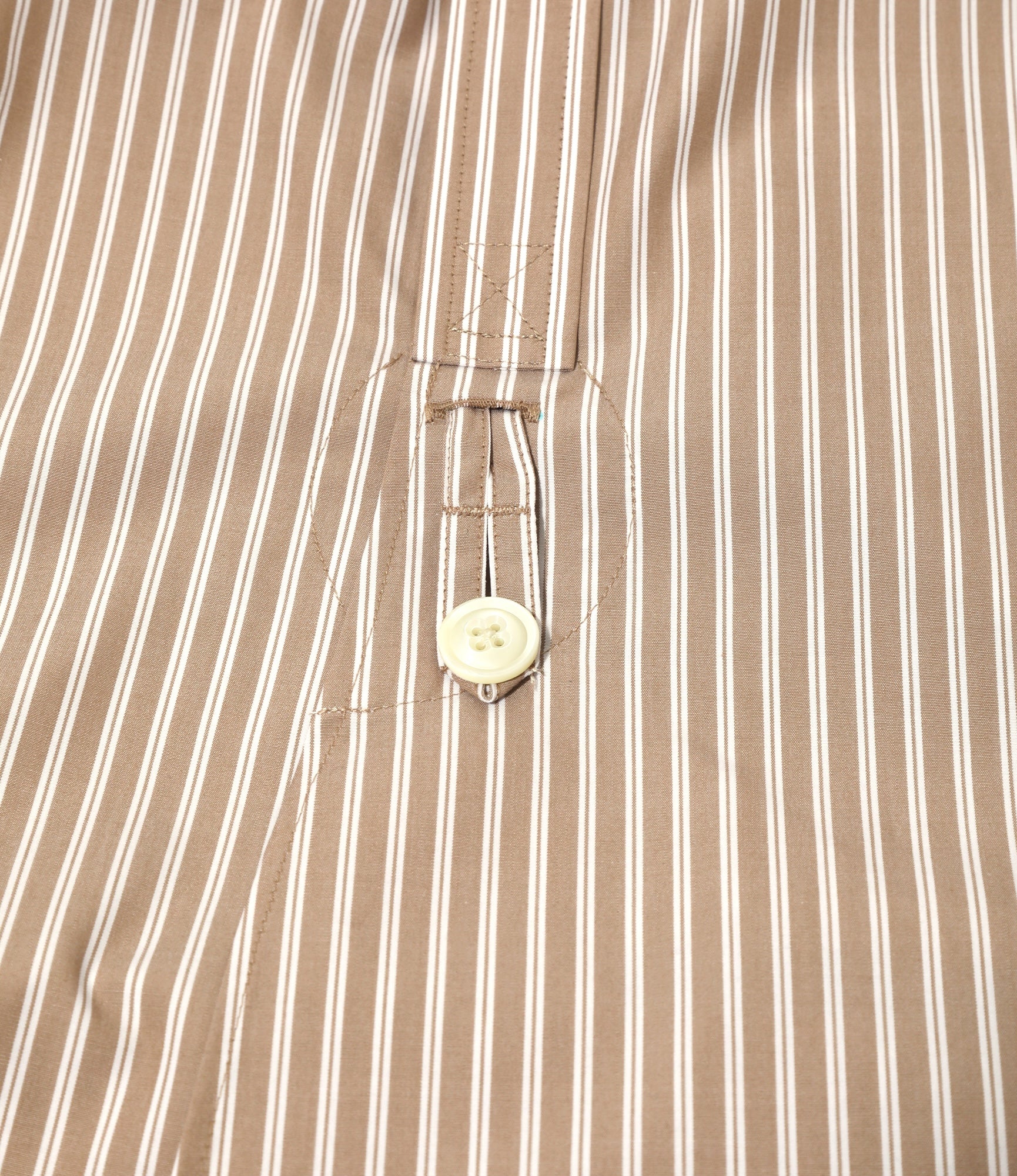 EDW Shirt – Mocha Cotton Stripe Cloth