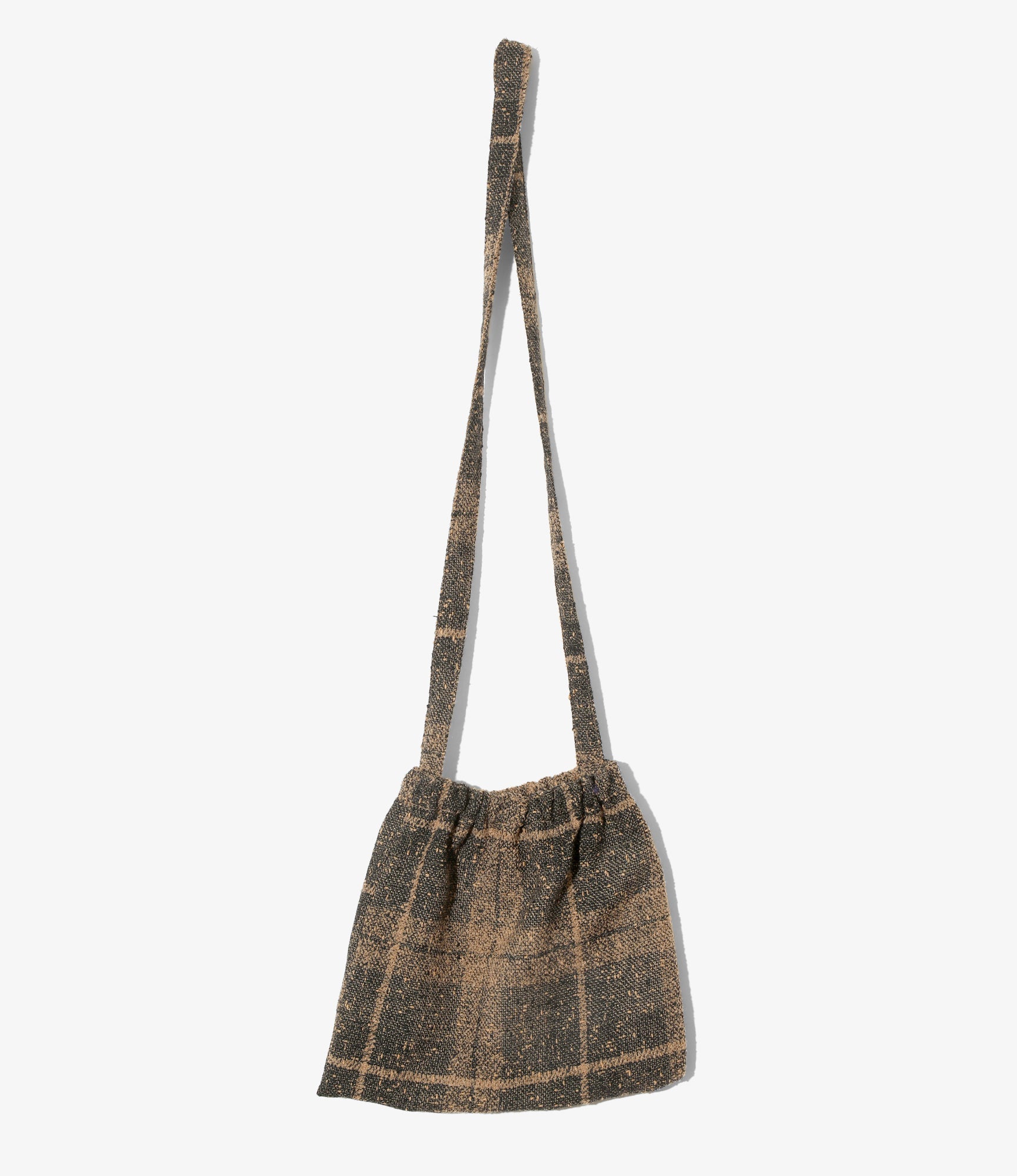 Elastic Pochette – Mocha Plaid Tweed