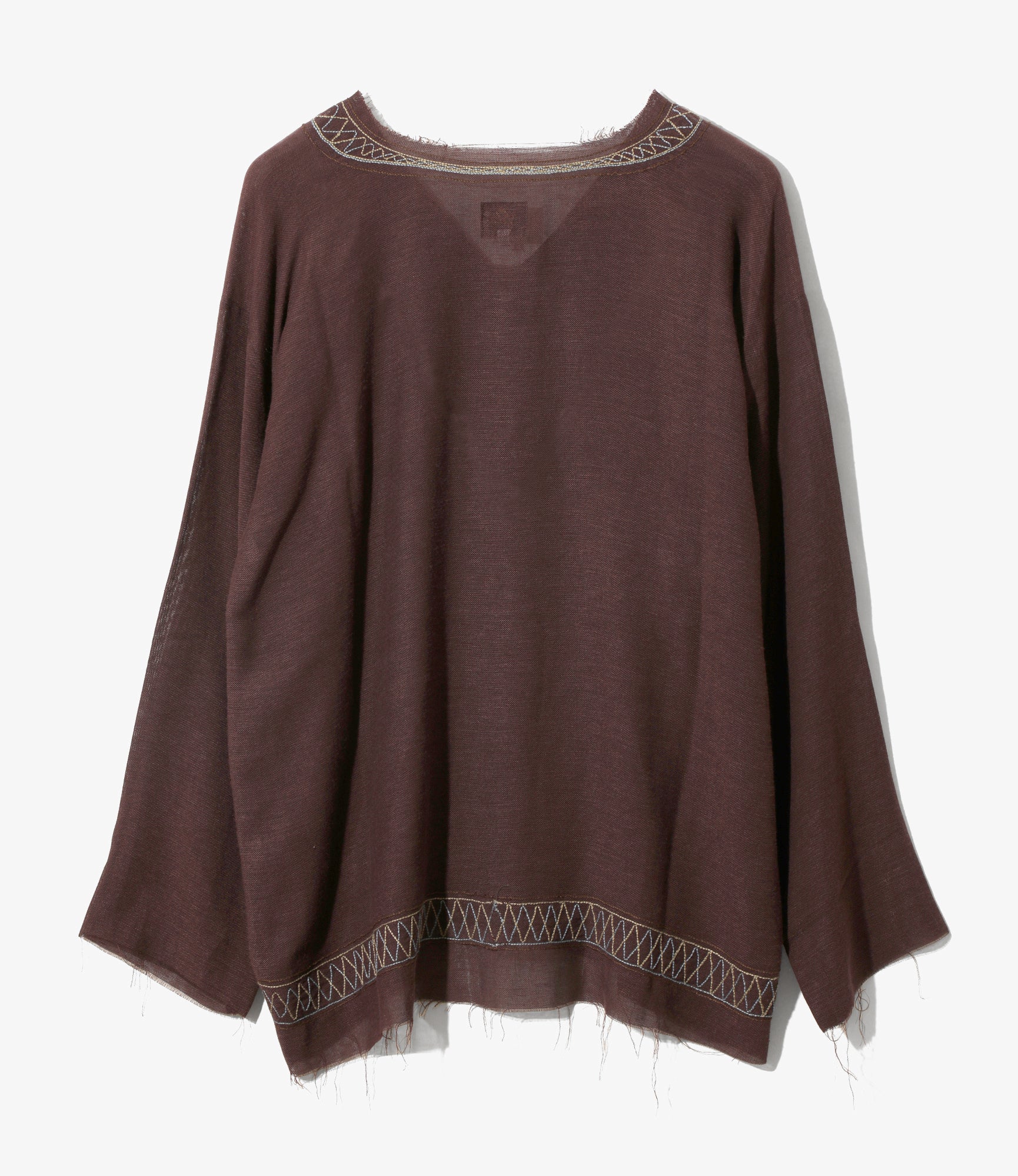 Embroidered Tunic – Burgundy Gauze
