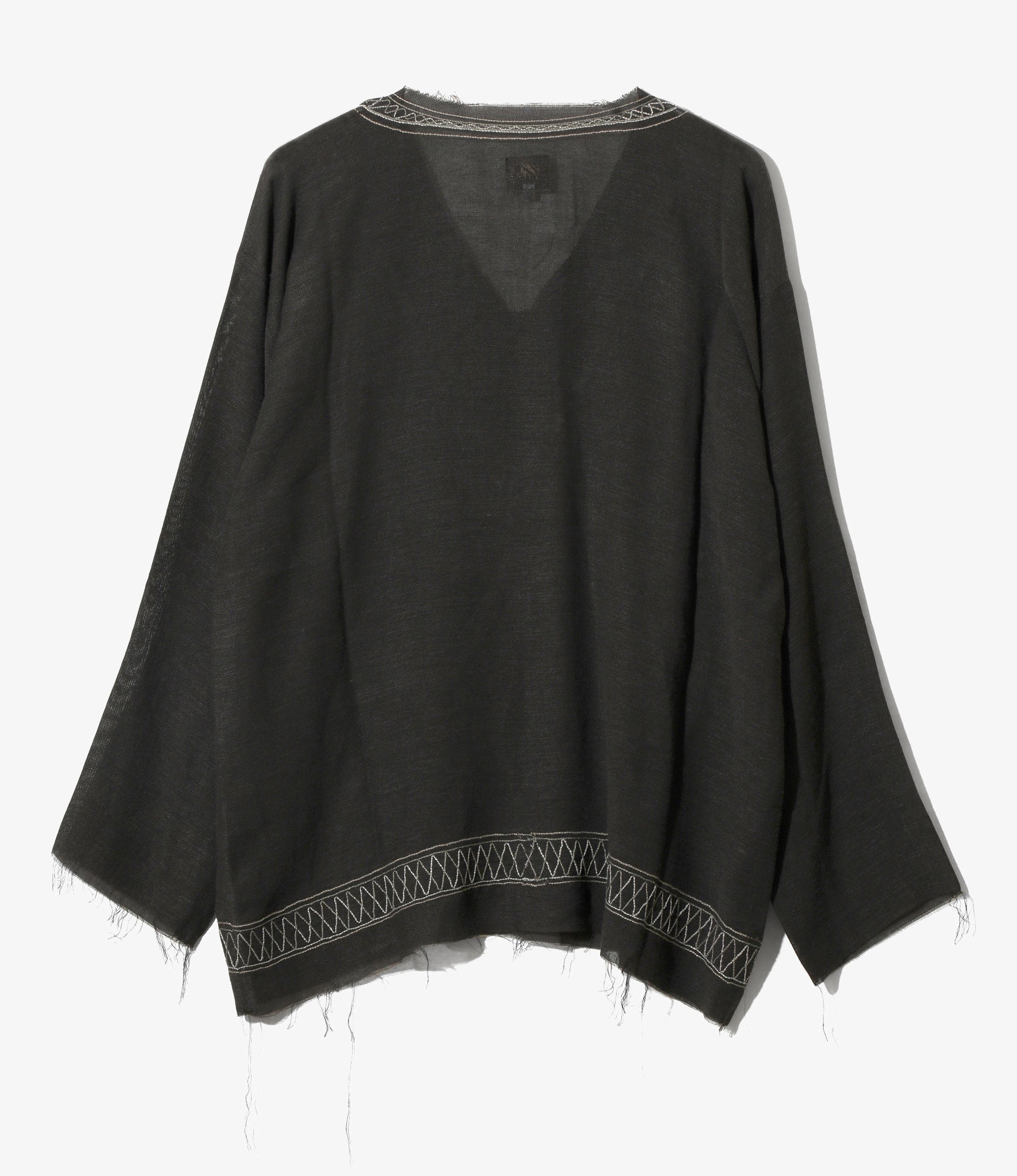 Embroidered Tunic – Charcoal Gauze