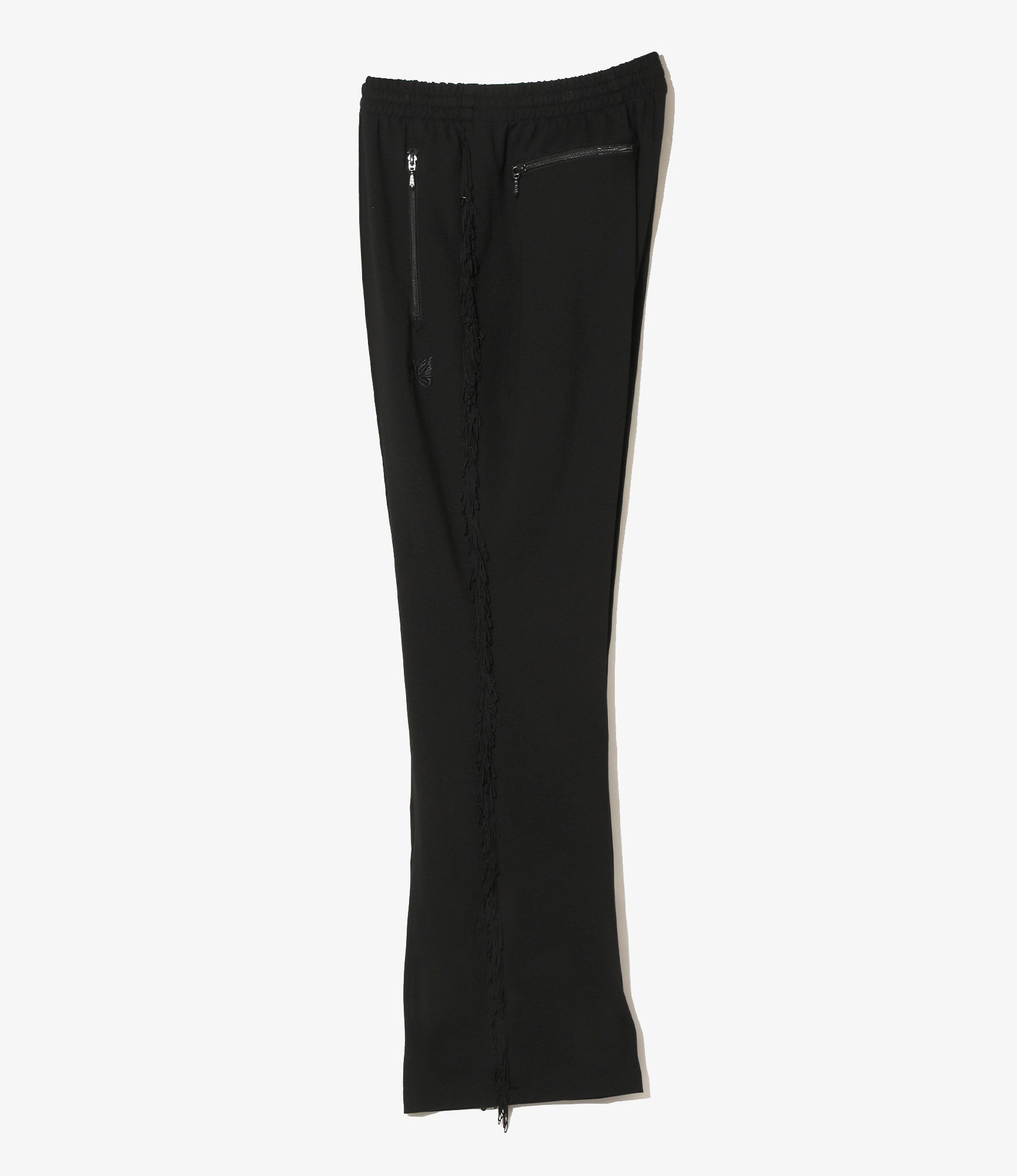 Fringe Boot-Cut Track Pant – Black Rayon Jersey