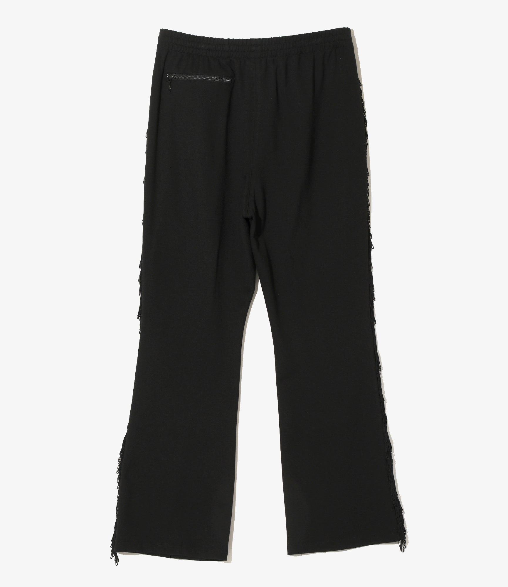 Fringe Boot-Cut Track Pant – Black Rayon Jersey