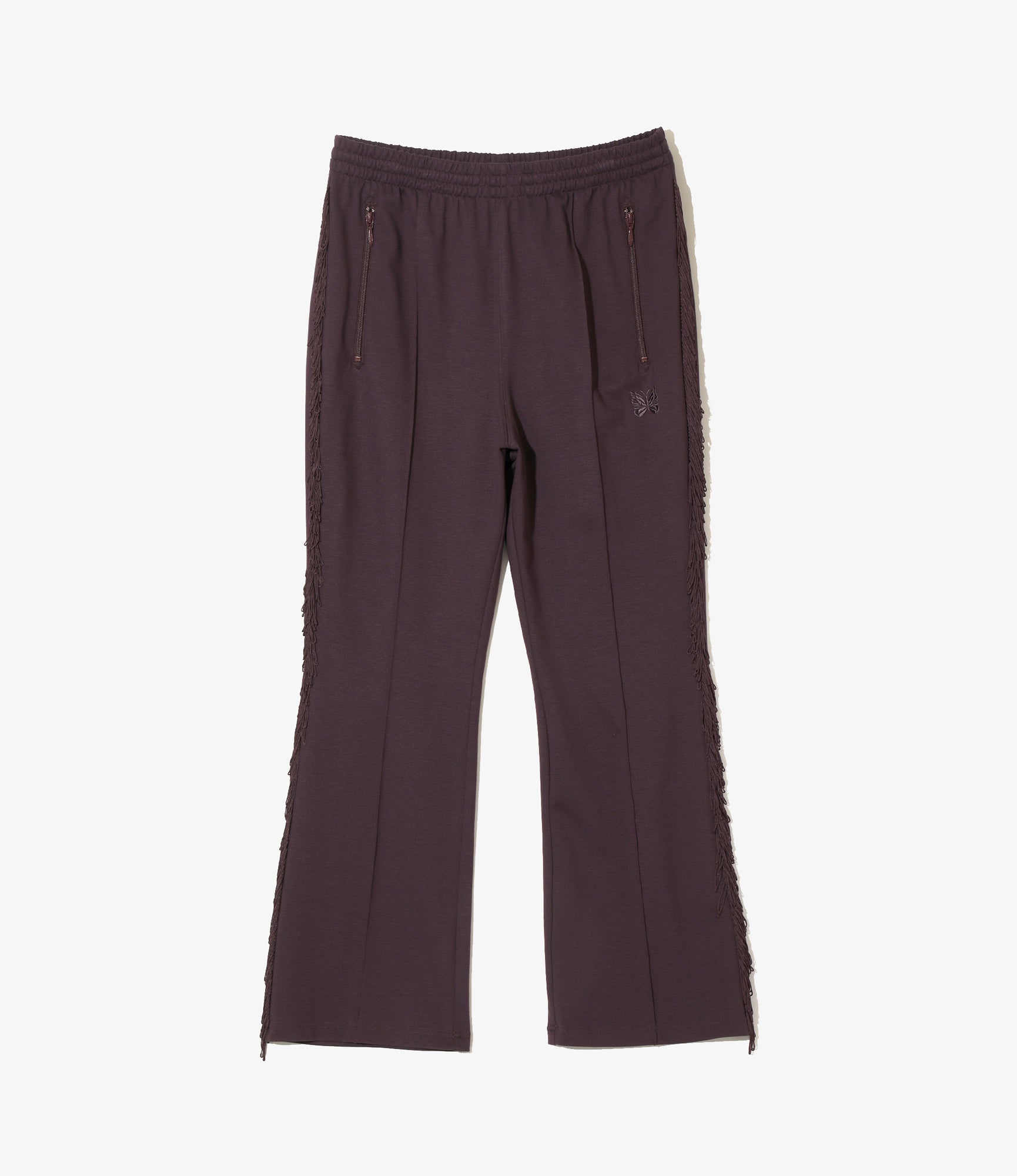 Fringe Boot-Cut Track Pant – Purple Rayon Jersey