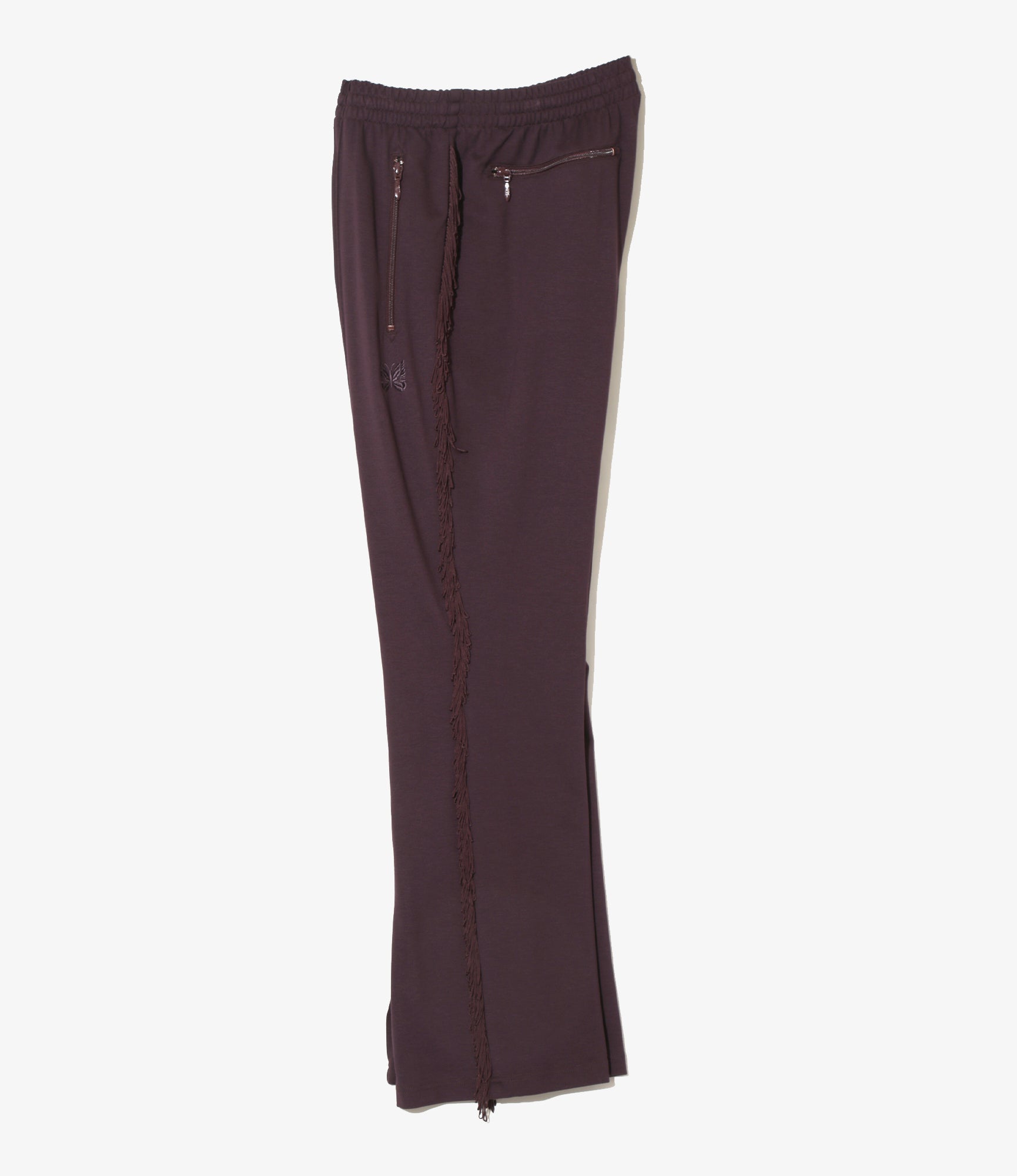 Fringe Boot-Cut Track Pant – Purple Rayon Jersey