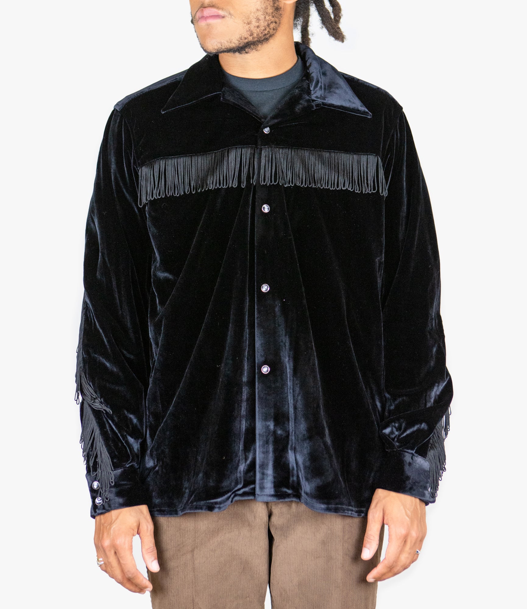 Fringe One-Up Shirt – Black Velour