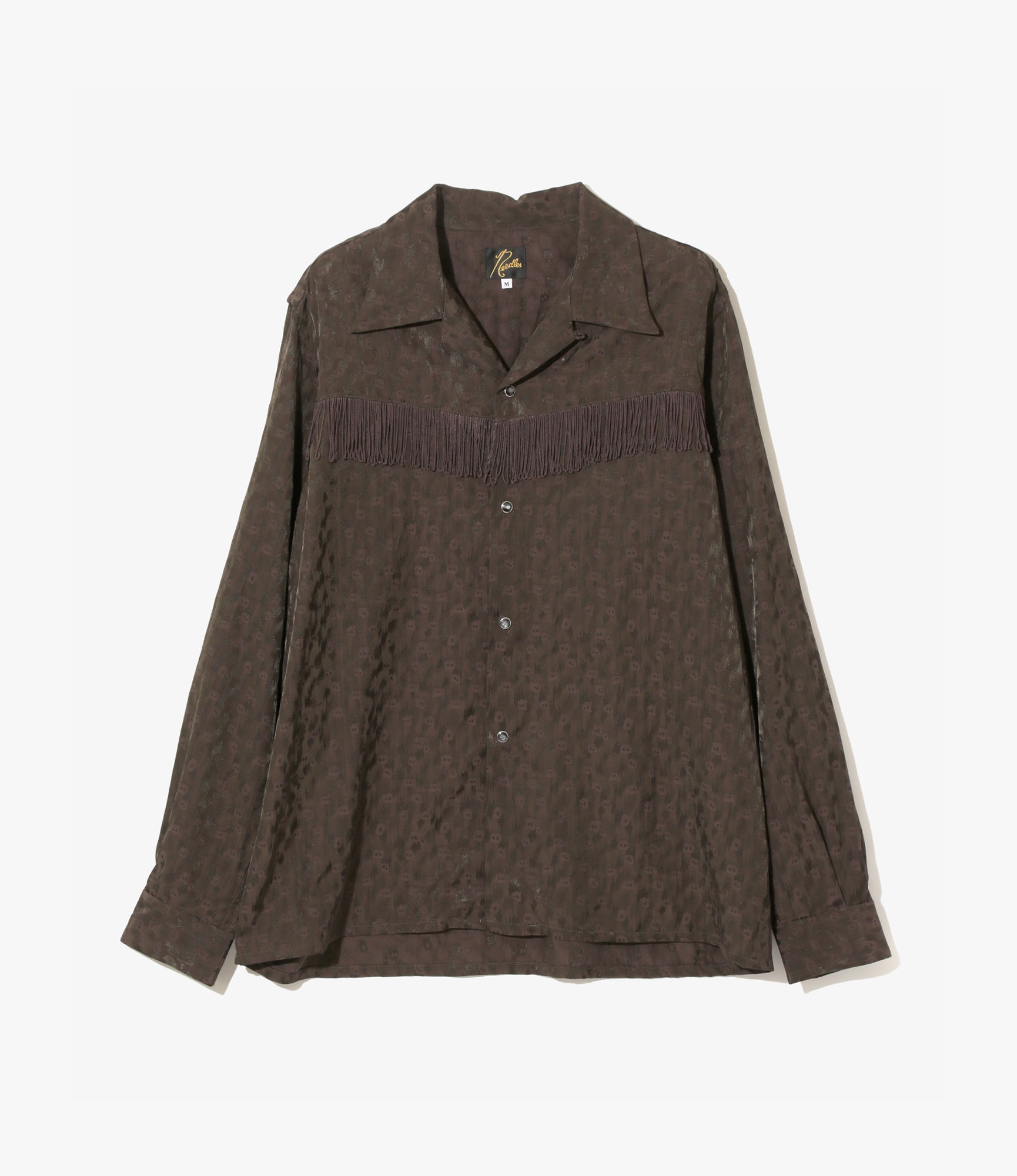 Fringe Shirt – Brown Leopard Jacquard Rayon