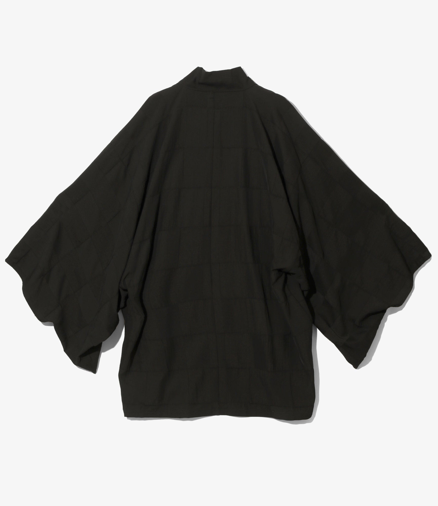 Haori Jacket – Black Block Jacquard Rayon Wool