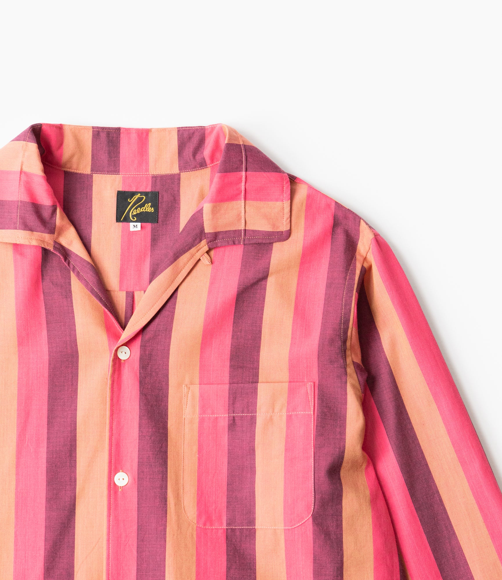 Italian Collar Shirt – Pink Stripe Cotton Lawn