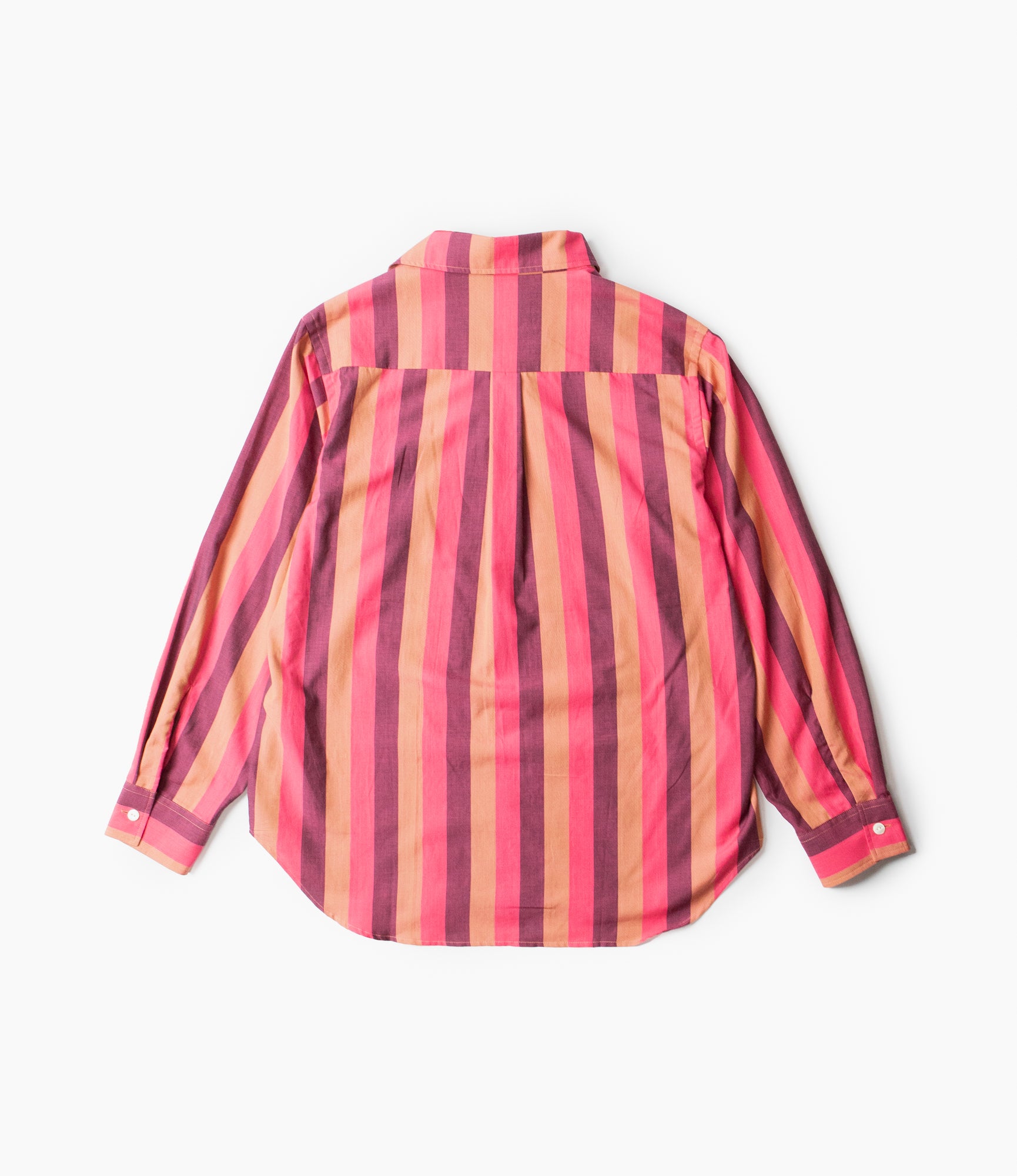 Italian Collar Shirt – Pink Stripe Cotton Lawn