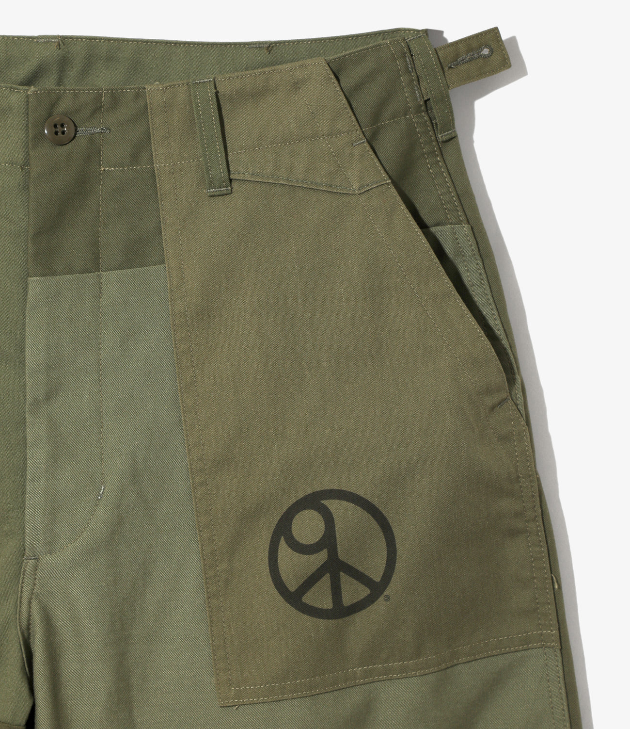 Fatigue Pant – Olive 'Peace to World' Slogan