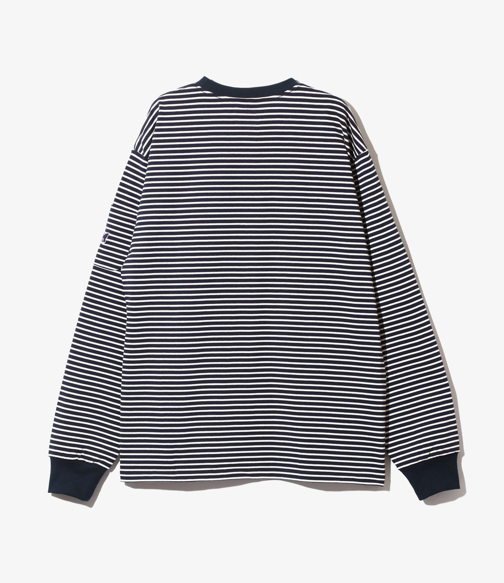 Crew Neck Long Sleeve T-Shirt – Navy/White Stripe